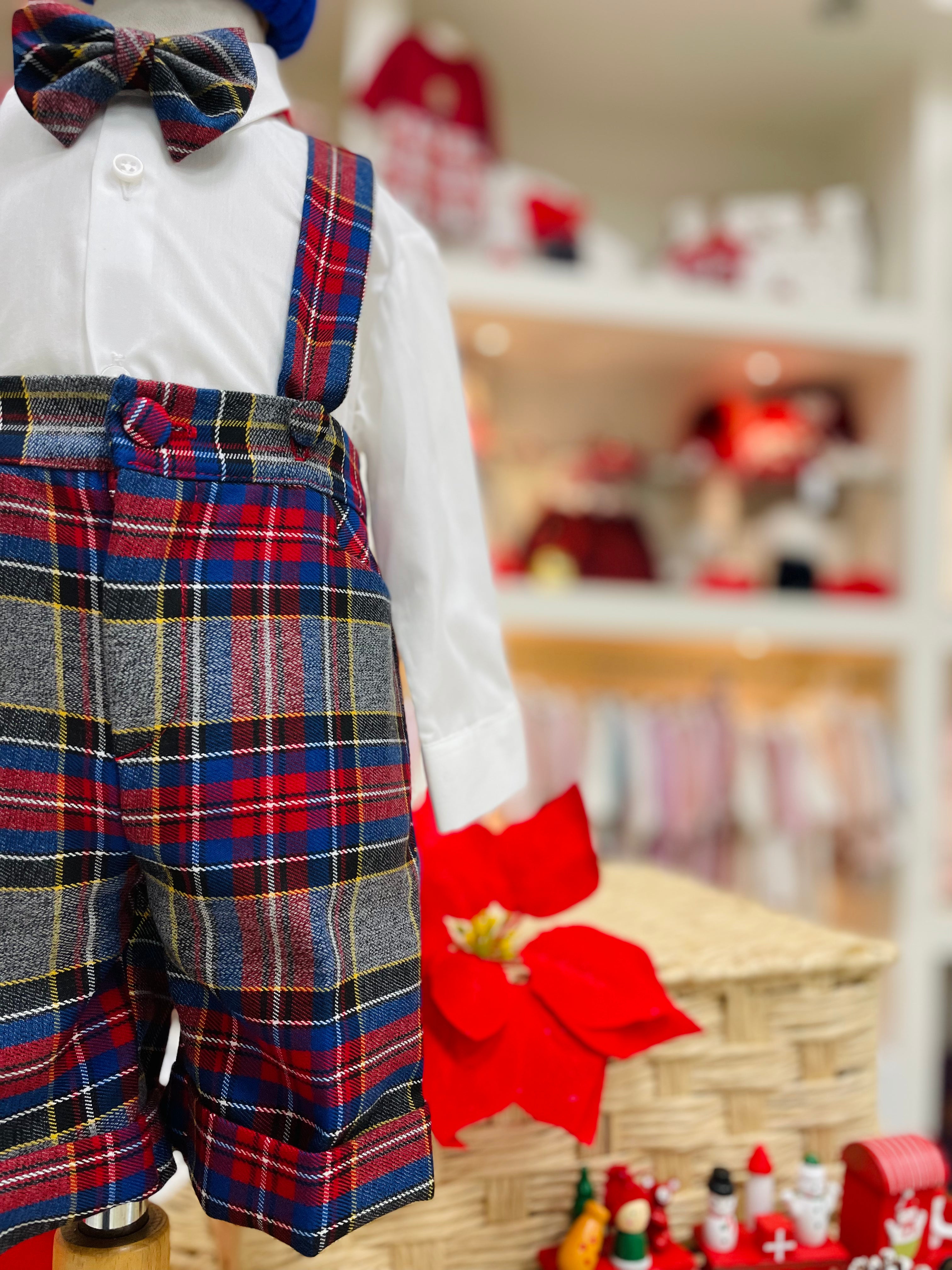 CAMICINA BIANCA CON SALOPETTE SCOZZESE NIGHT