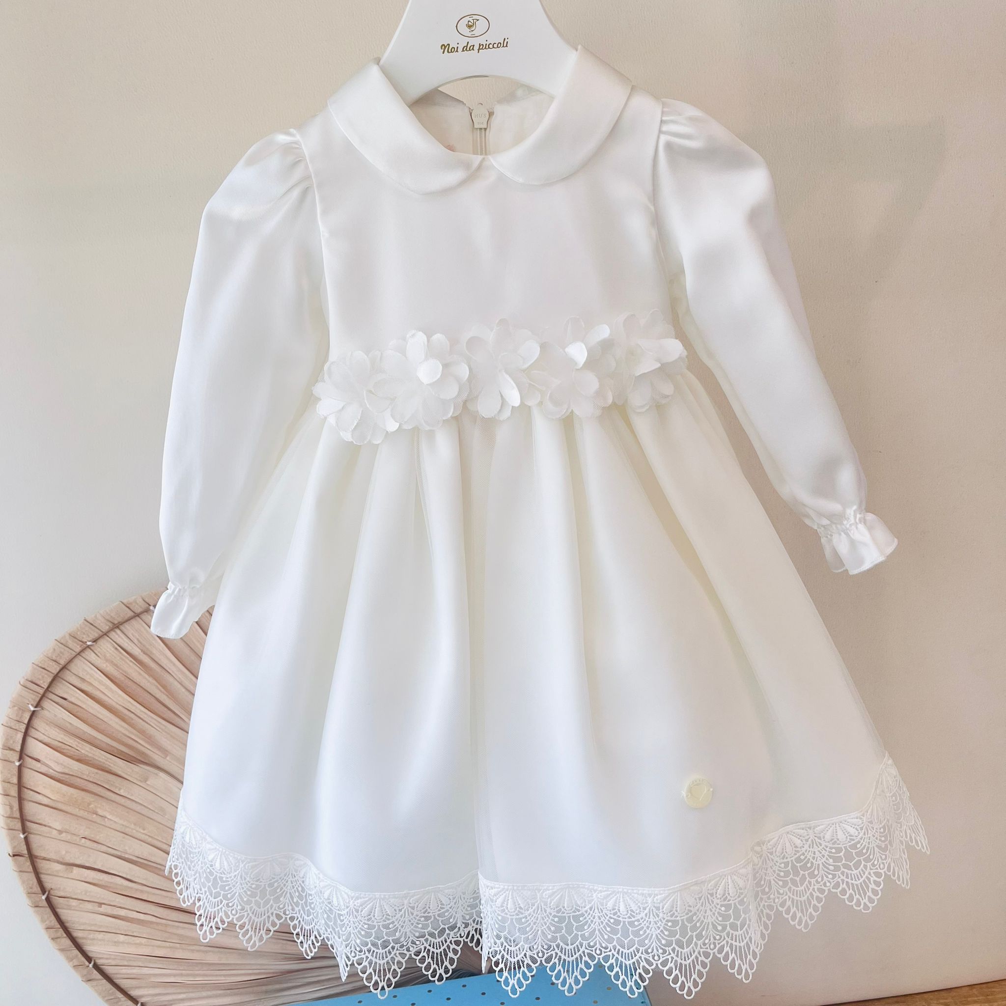 ABITO FASCIA DI FIORI BIANCO CANDIDO