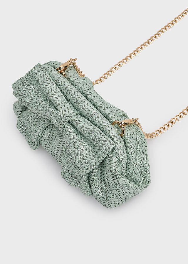 BORSA FIOCCO CON TRACOLLA VERDE