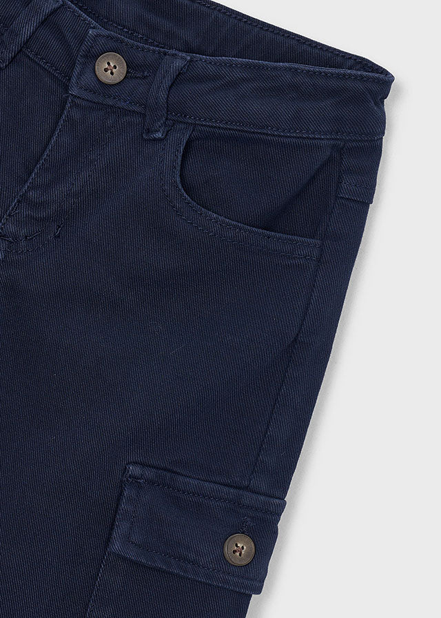 PANTALONE IN COTONE CALDO BLU