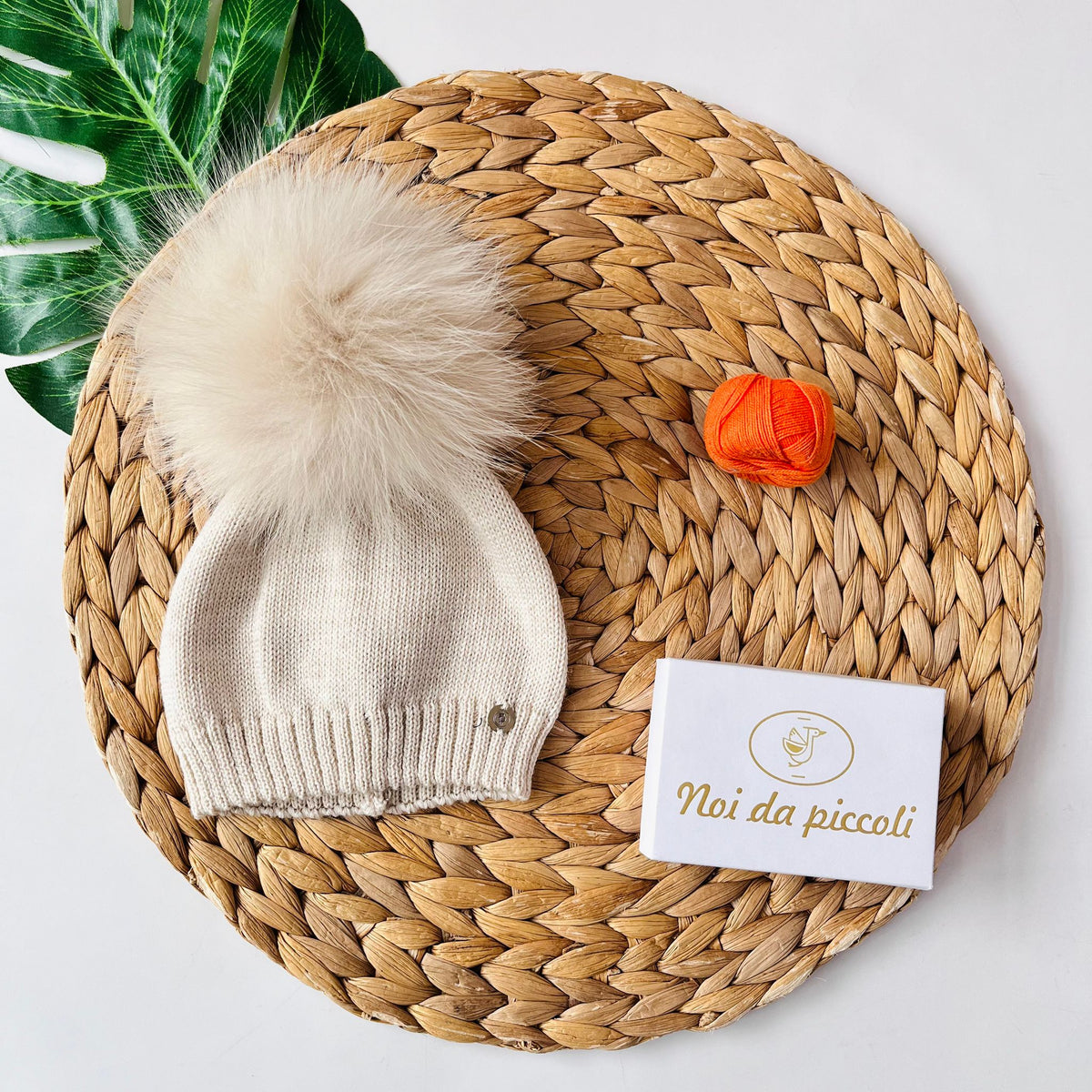 FOX POM POM HAT 1 WOOL BEIGE