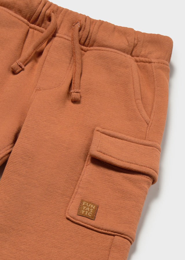 PANTALONE CARGO IN COTONE CALDO RUGGINE