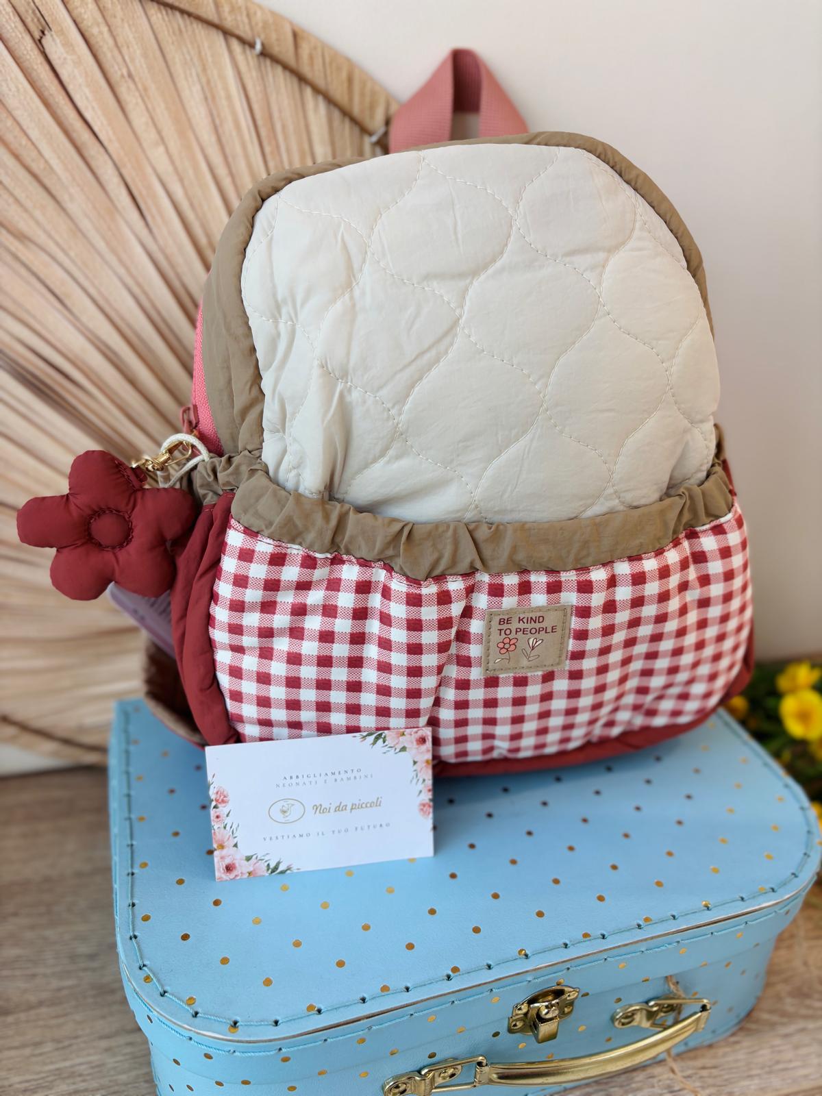 ZAINO TERRACOTA CON QUADRETTI VICHY