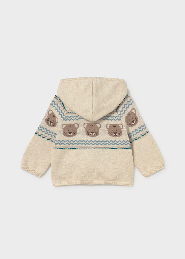 GIACCA BEIGE CON ORSETTI IN FILATO CALDO