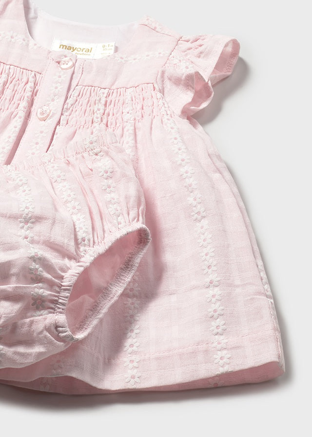 COMPLETO 2 PZ IN COTONE FIORELLINI ROSA BABY