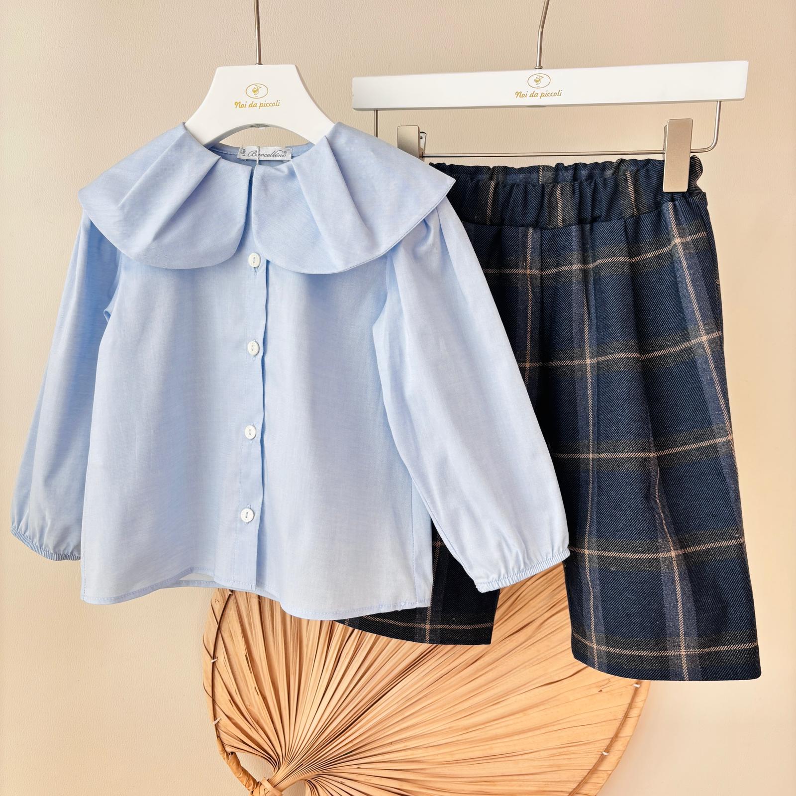 COMPLETO IN COTONE CALDO BLU