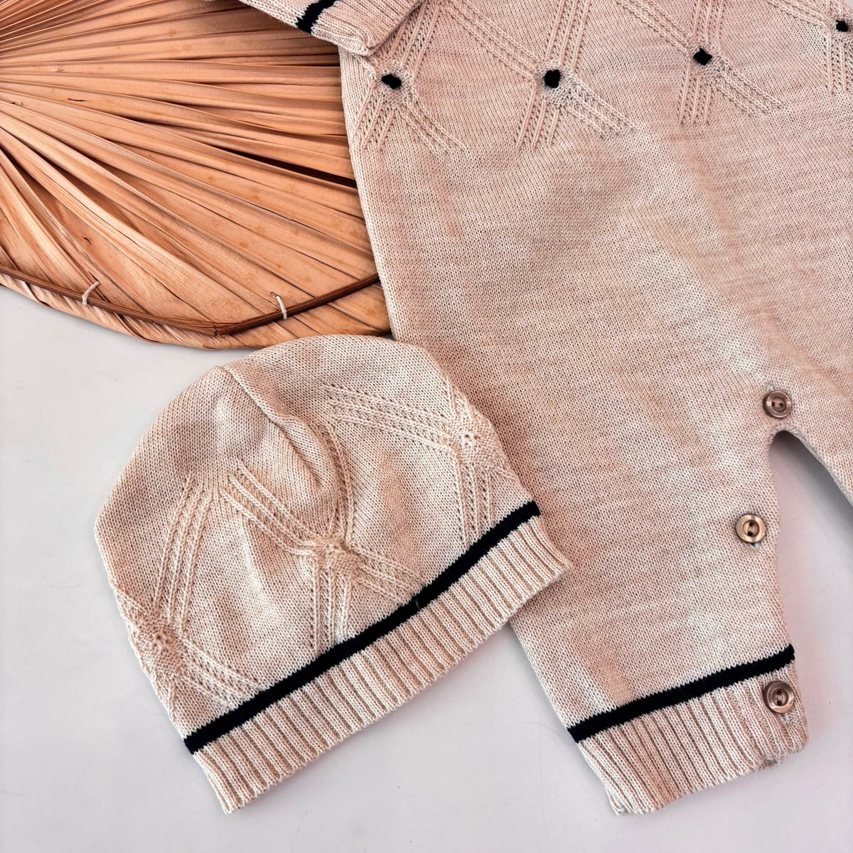TUTINA CON PARURE FILATO CALDO BEIGE BLU