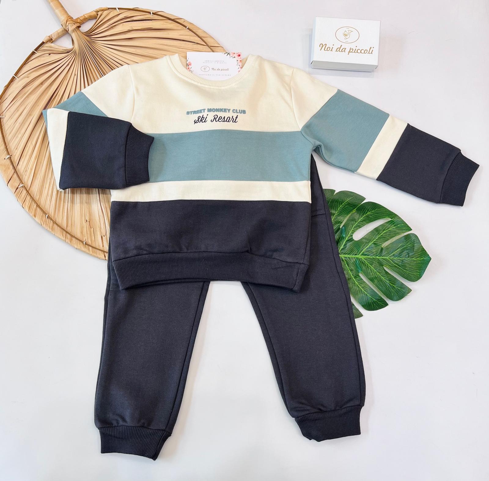 COMPLETO IN COTONE CALDO GRIGIO