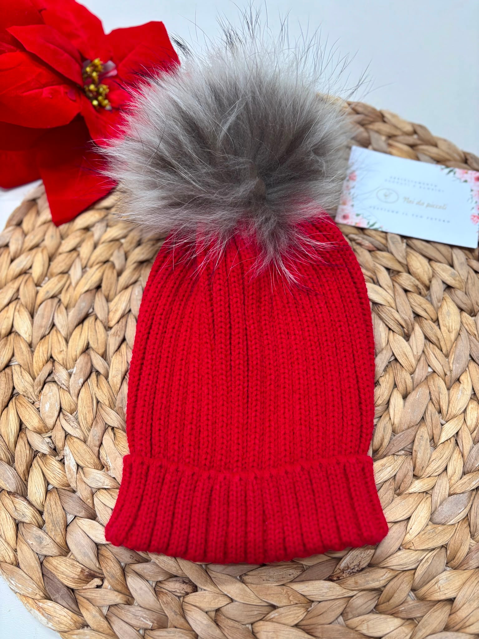 cappellino COTONE CALDO ROSSO
