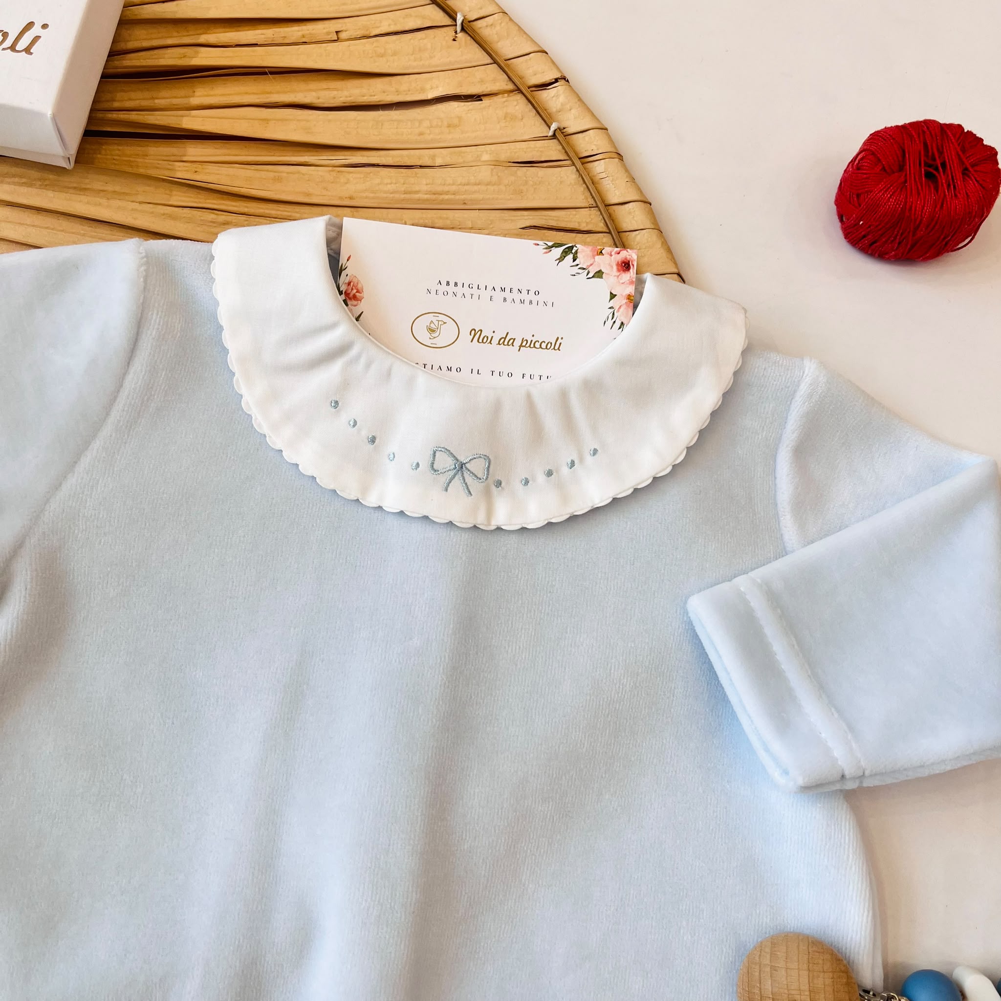 TUTINA CINIGLIA COLLO CON FIOCCHETTO CIELO