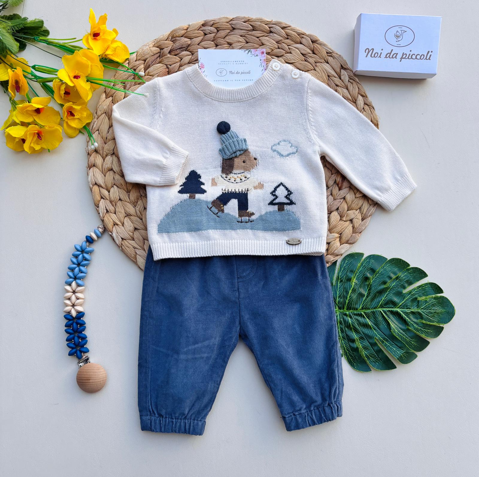 COMPLETO FILATO CALDO BLU