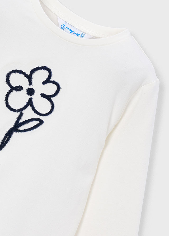 MAGLIA CON FIORE IN COTONE CALDO