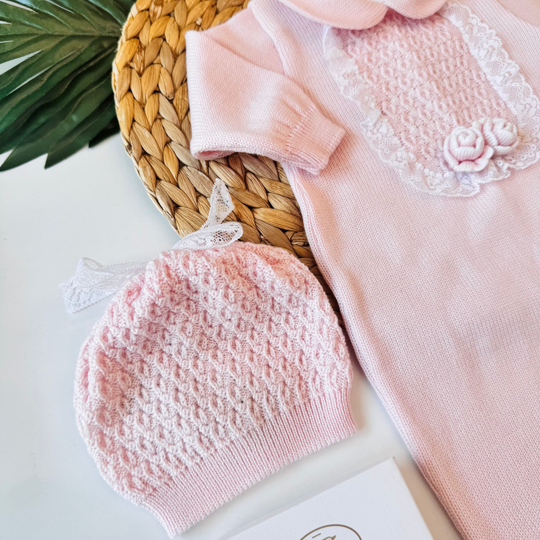 TUTINA CON PARURE 100% LANA ROSA