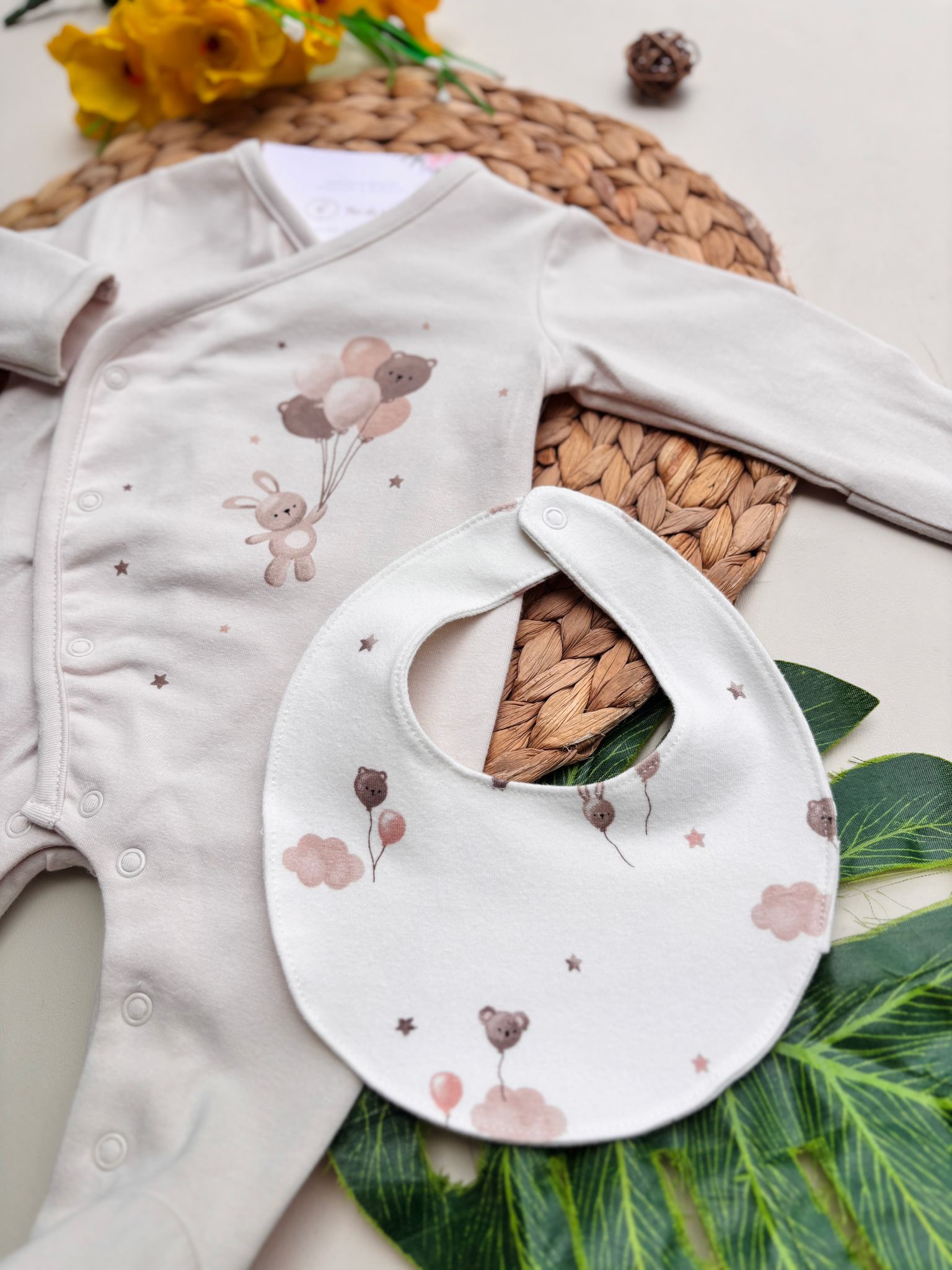 COMPLETO 3 PZ IN CALDO COTONE ORSETTI BEIGE