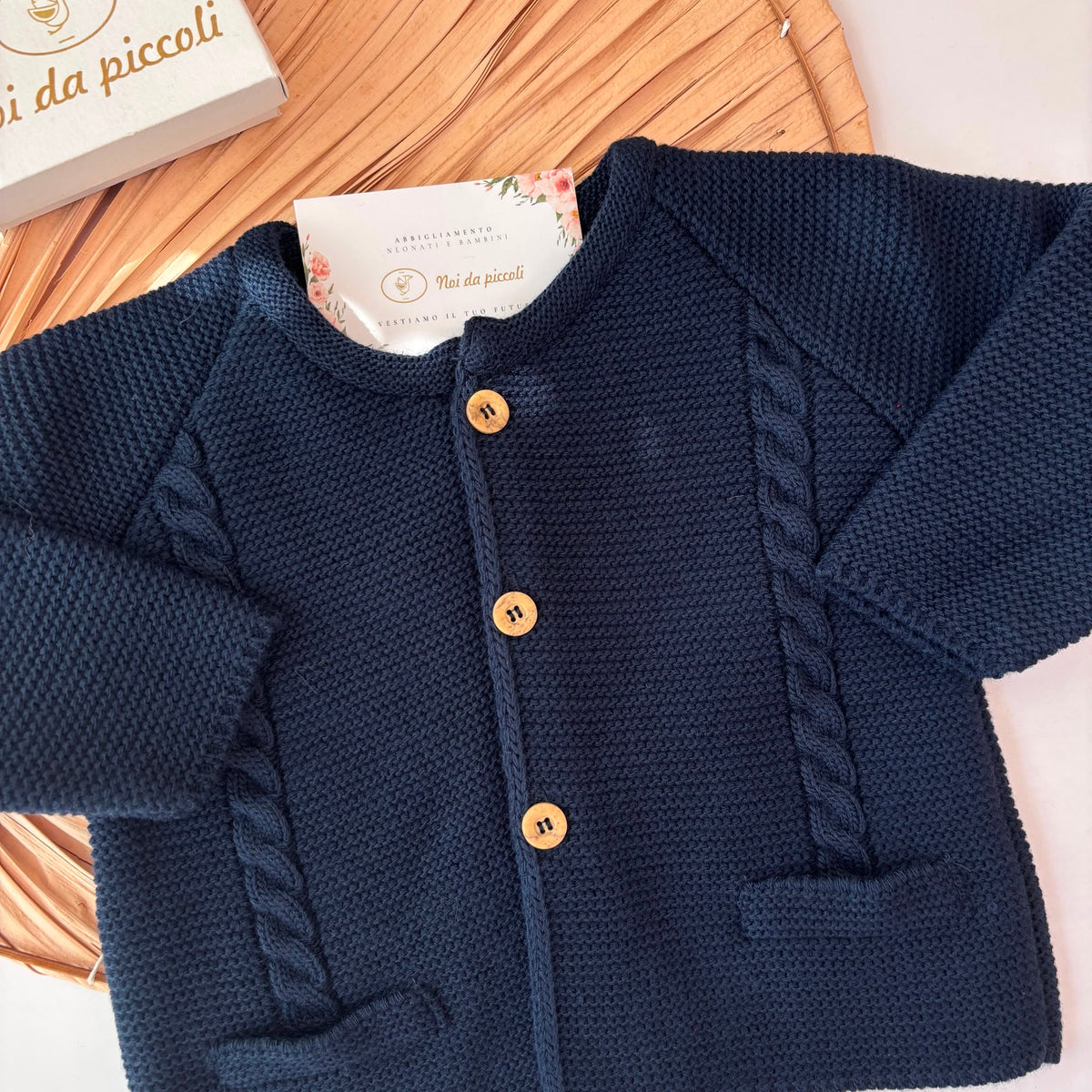 Golfino Filato Caldo Treccine Blu Sardon - dettaglio 1