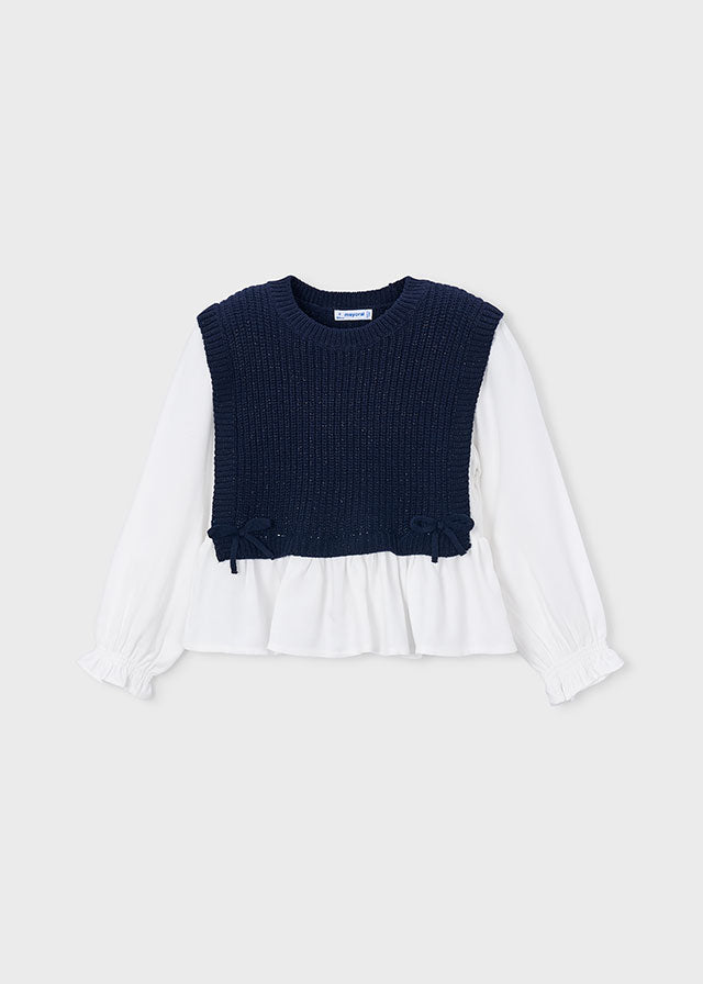 MAGLIA IN COTONE CALDO BLU