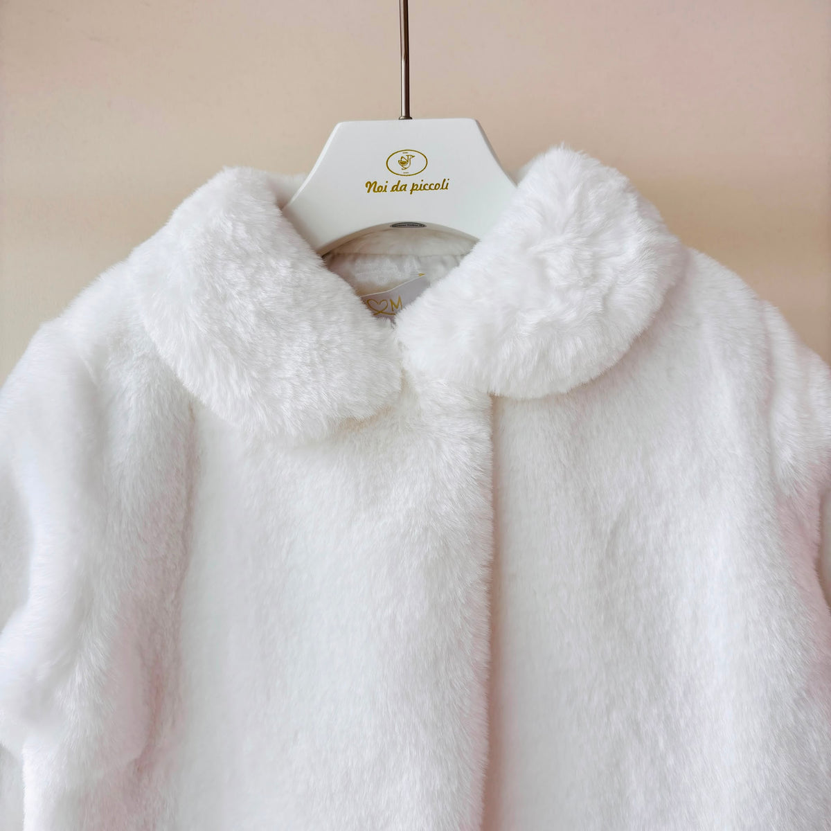 CAPPOTTO IN PANNO CON CAPPUCCIO PANNA