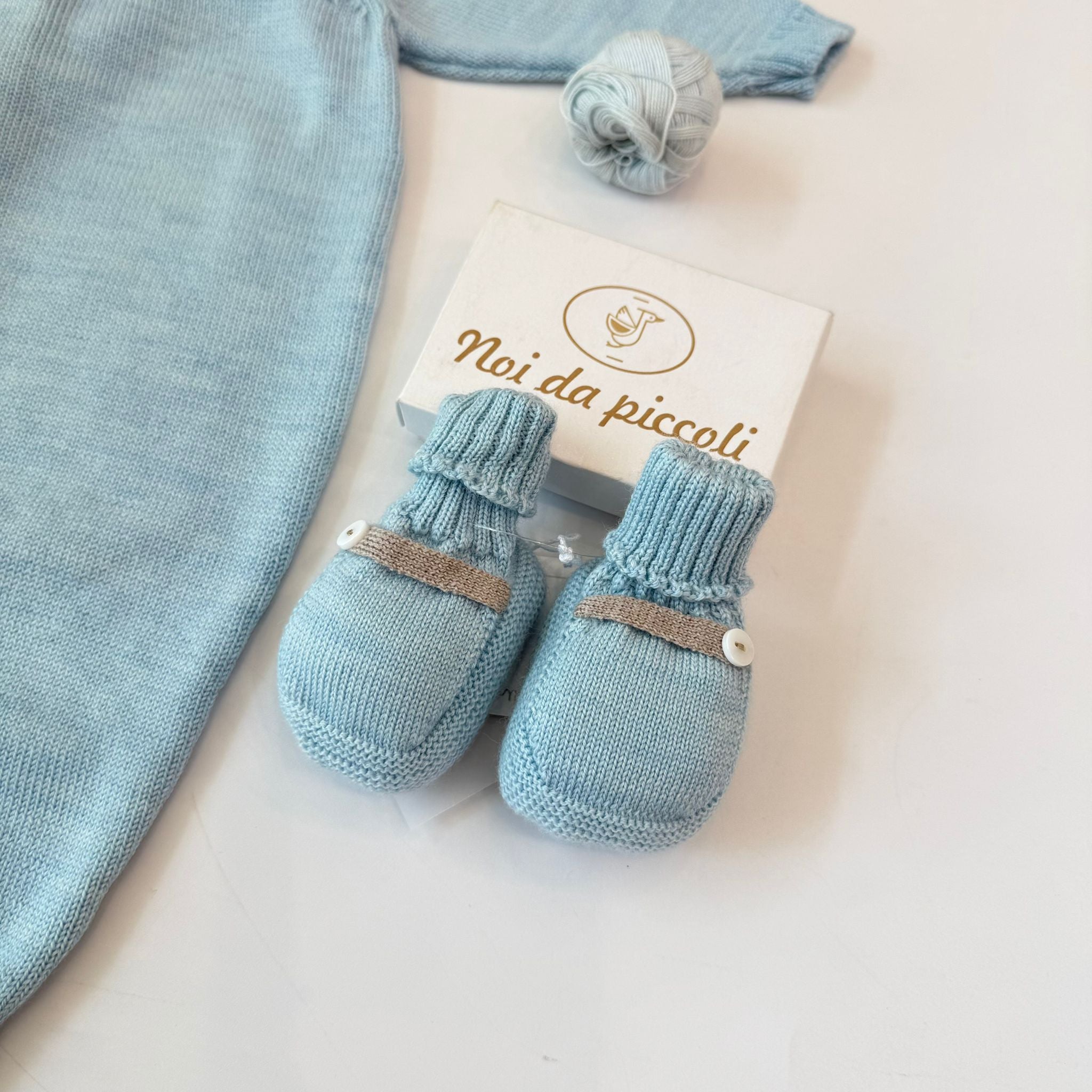 TUTINA CON PARURE 100% PURA LANA MERINO EXTRAFINE POLVERE