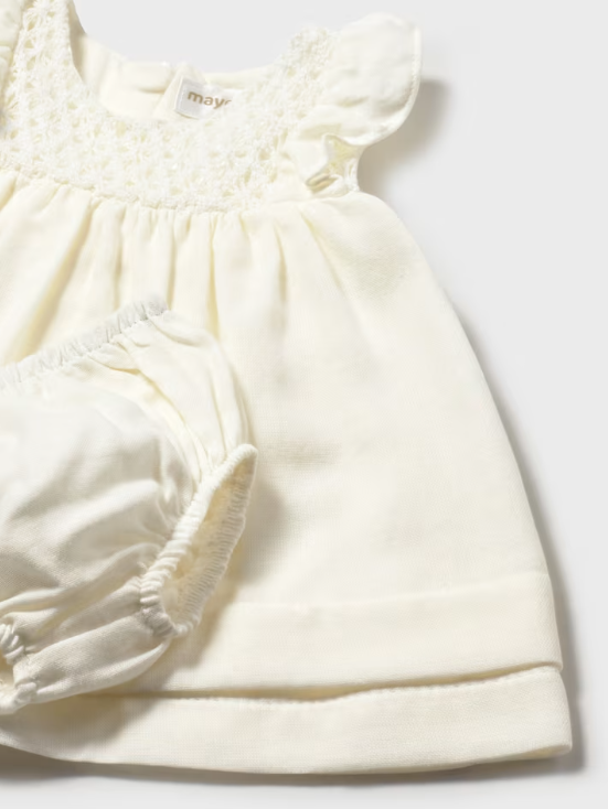 MINI ABITO CON CULOTTE PANNA