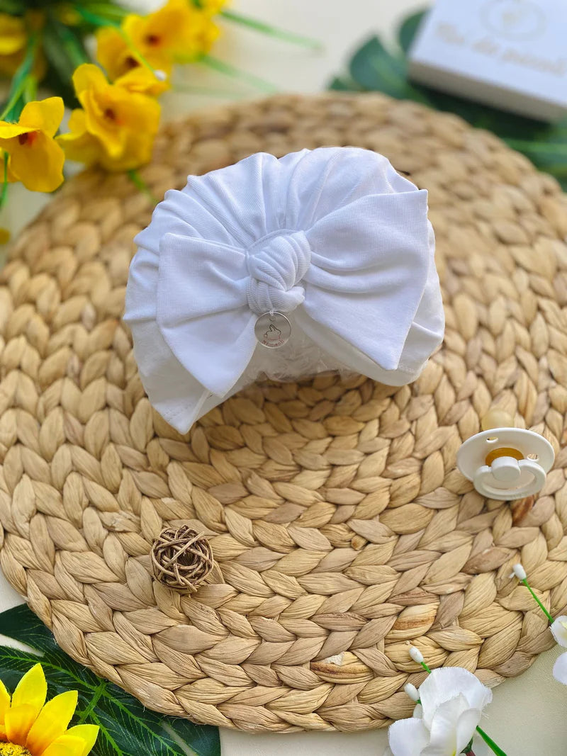 CAPPELLINO FIOCCHETTO 100 % COTONE BIANCO