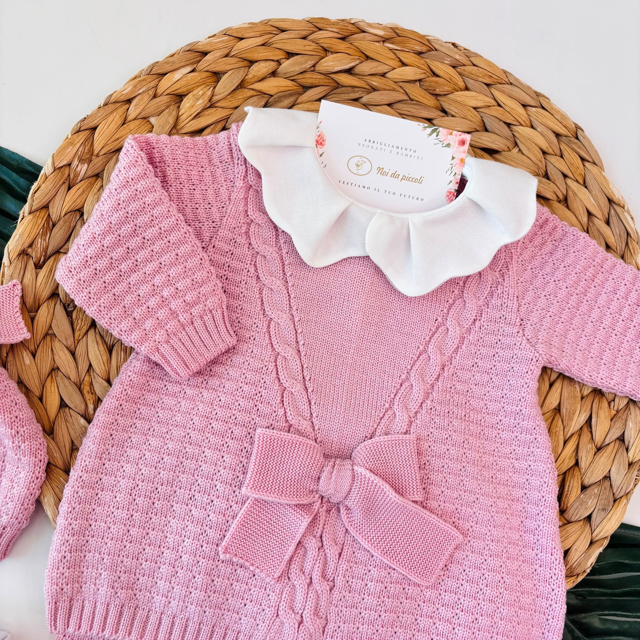 COMPLETO CON PARURE 100% LANA ROSA MARSALA