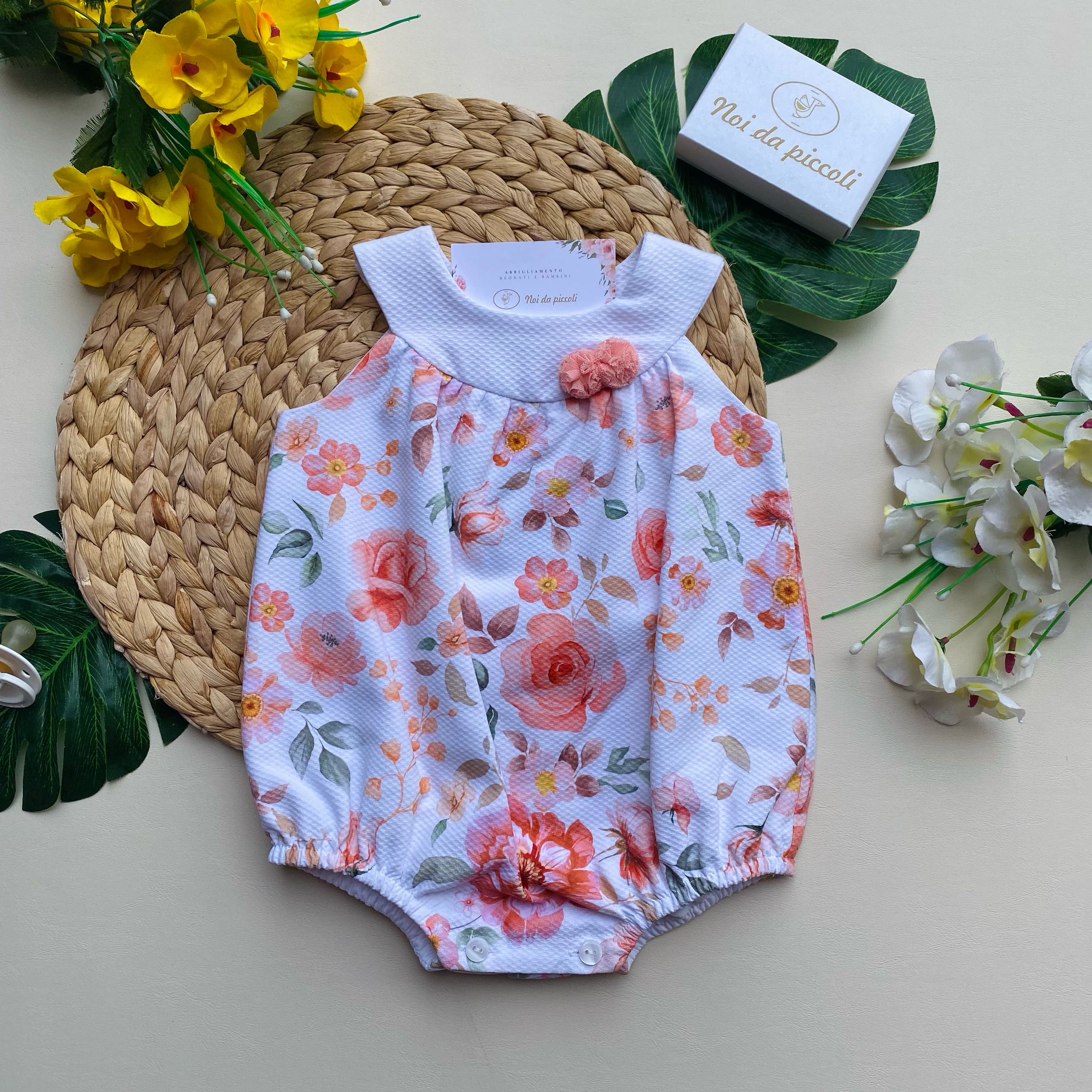 100% COTTON ROMPER White