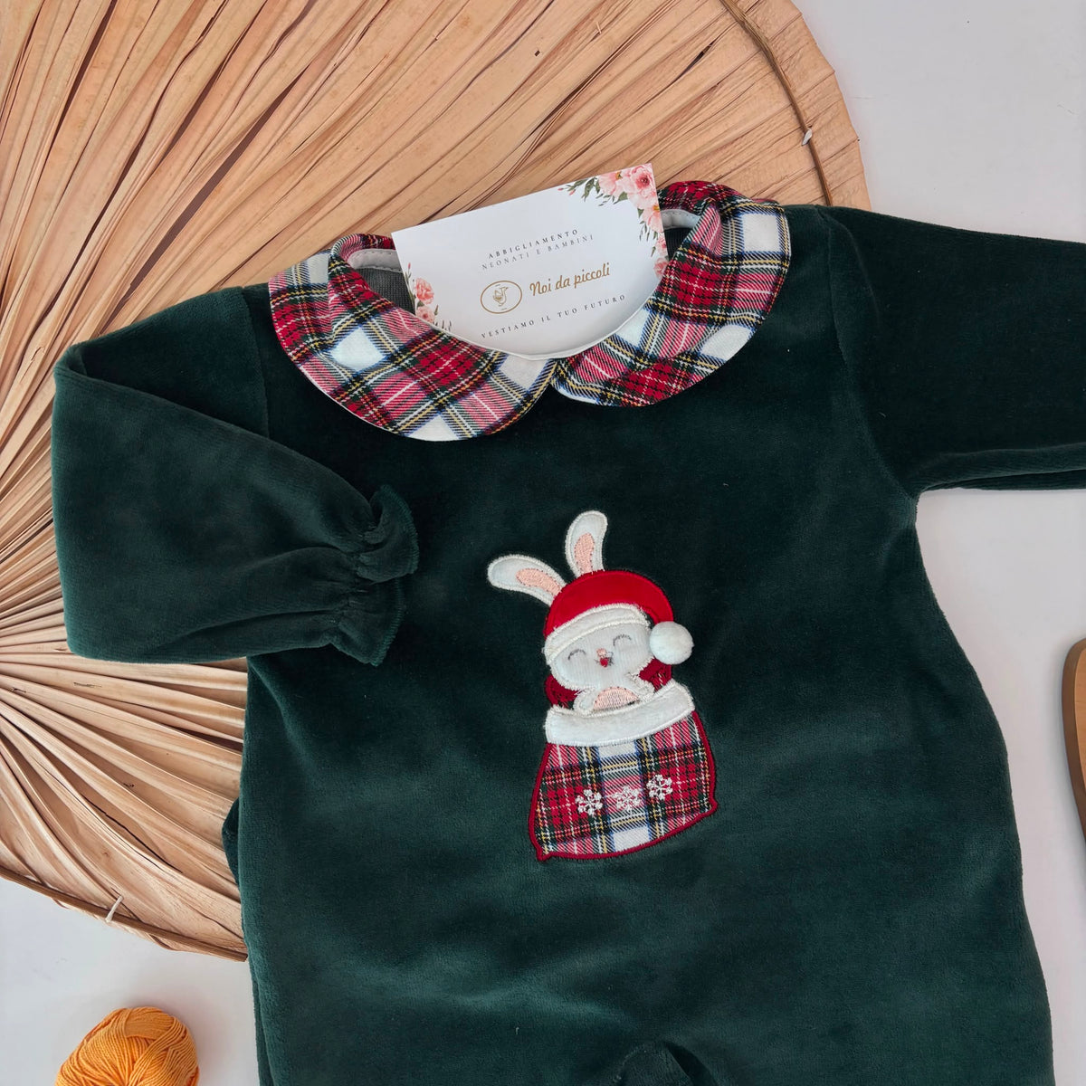 TUTINA in ciniglia con colletto tartan VERDE