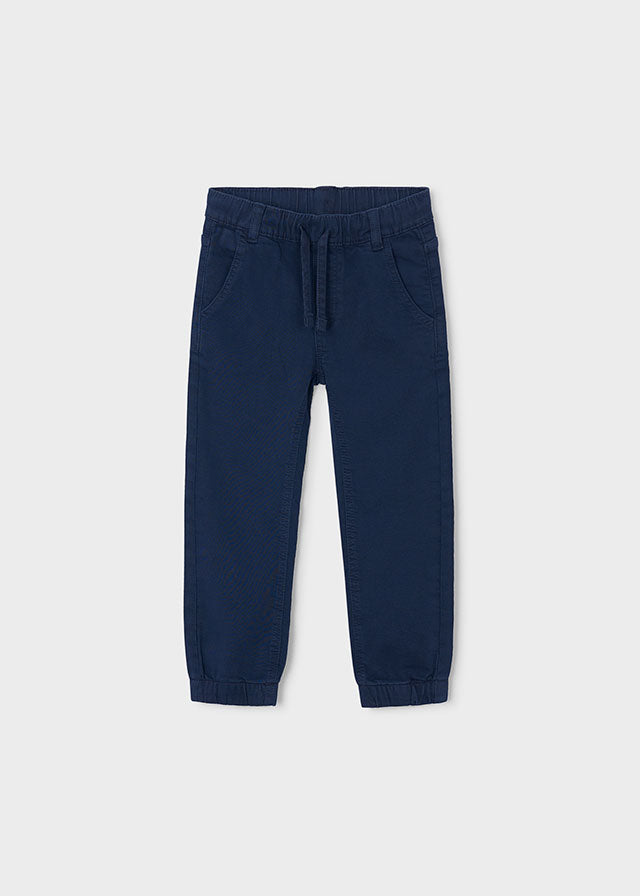 PANTALONE ELASTICO IN COTONE CALDO BLU