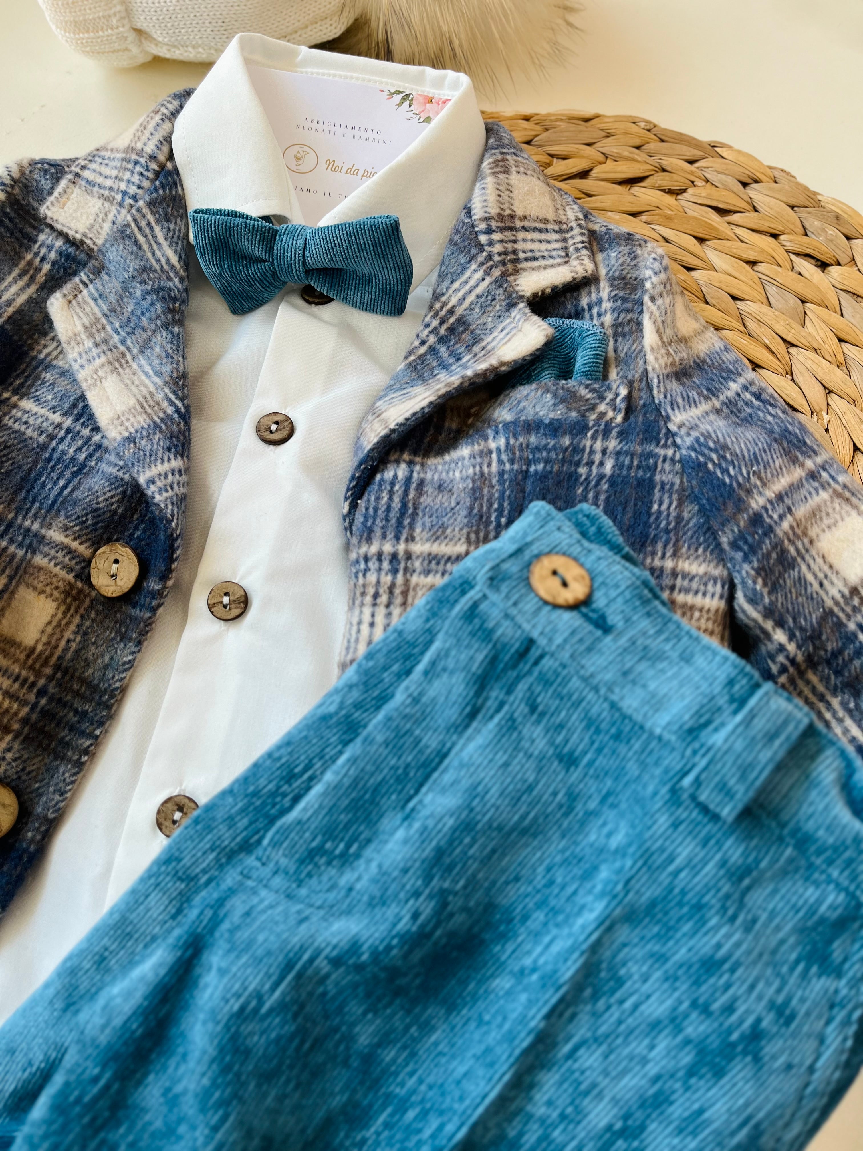 COMPLETO 4 PEZZI OTTANIO VELLUTO E QUADRONI