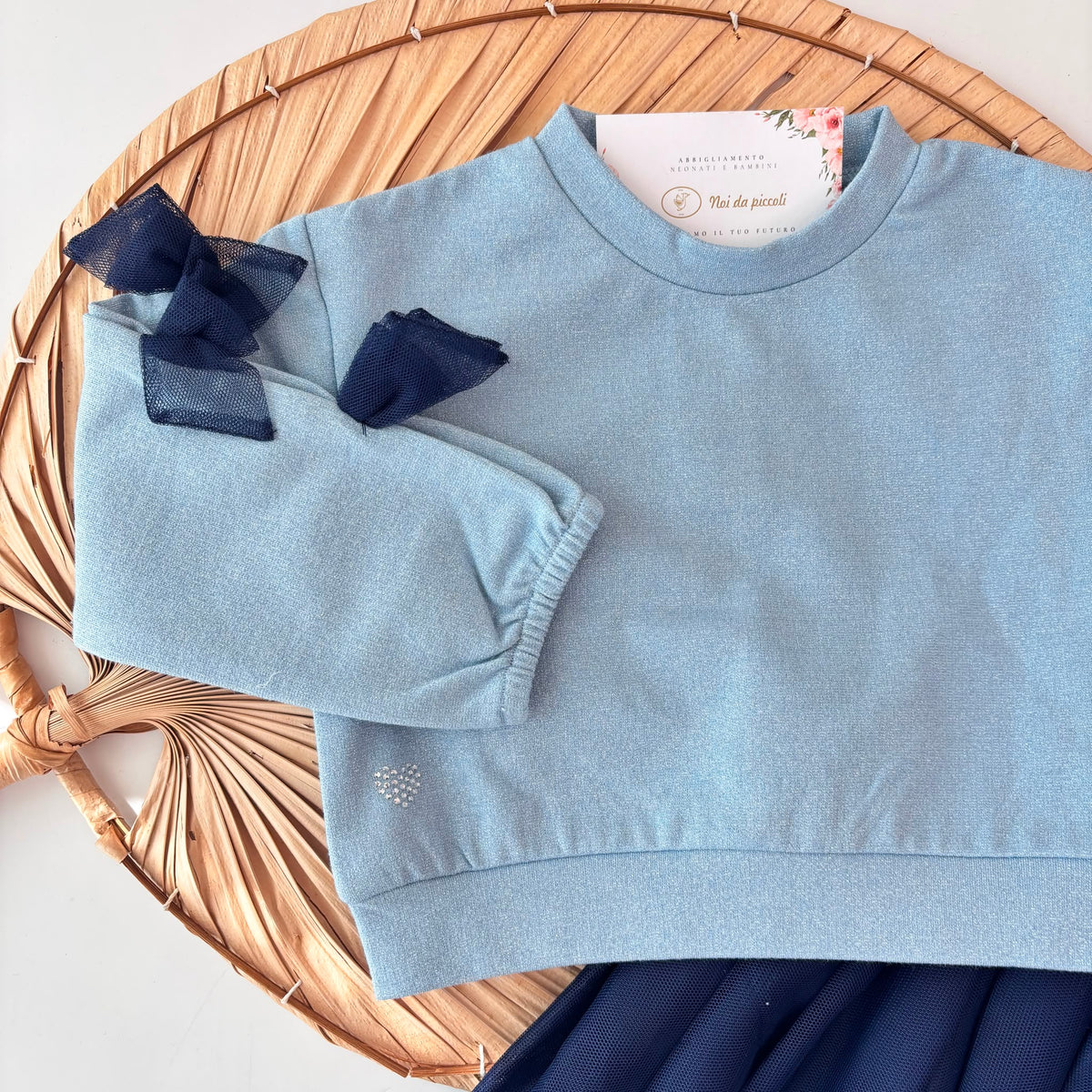 COMPLETO IN COTONE CALDO BLU