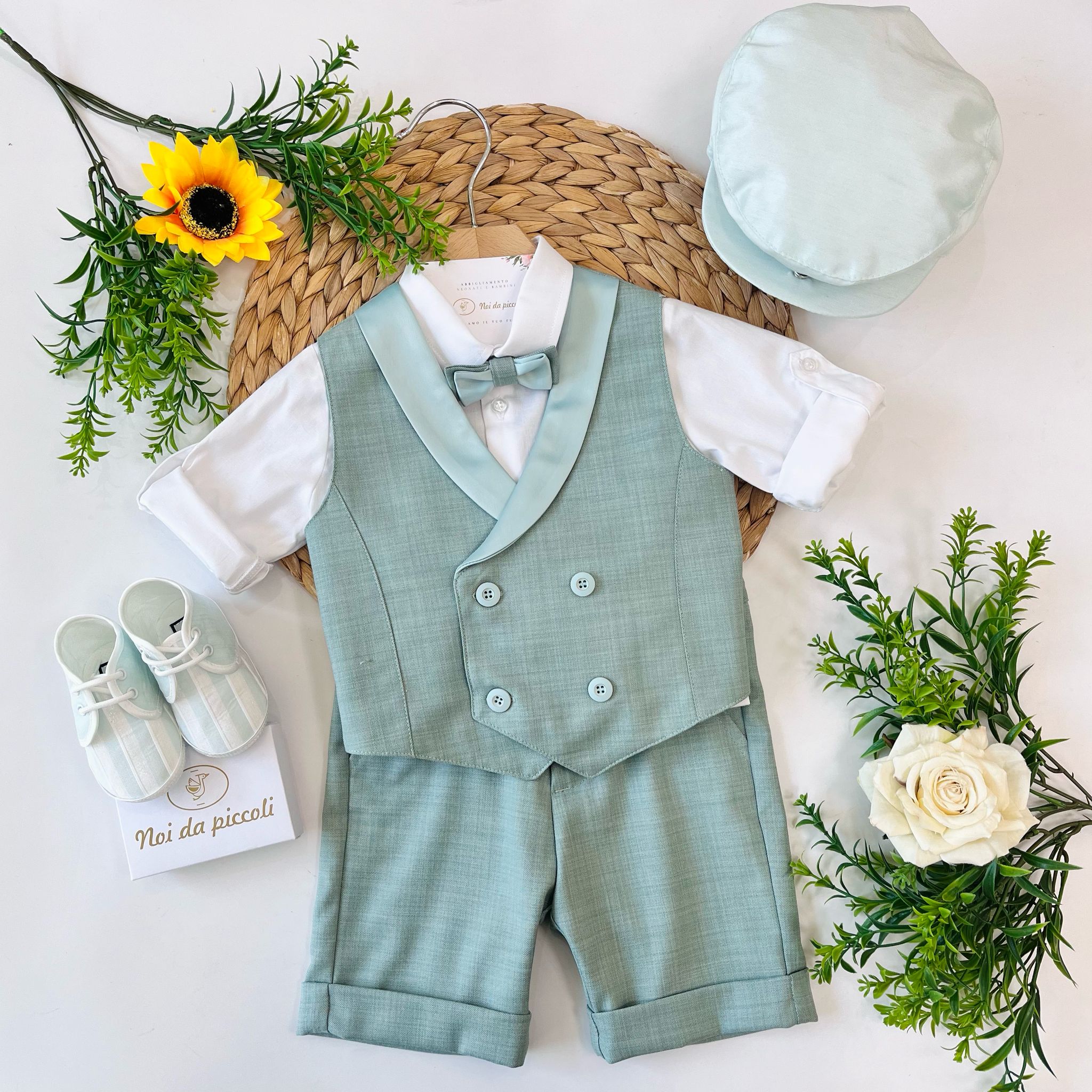 COMPLETO CERIMONIALE VERDE SALVIA