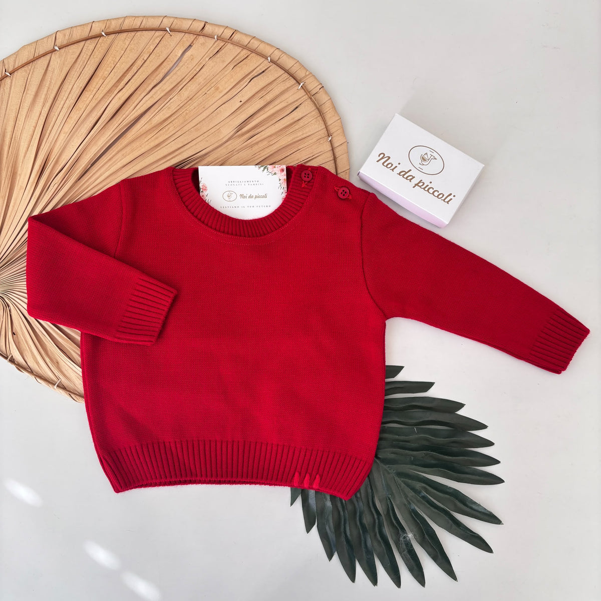 Maglione in Filato Caldo Natalizio Rosso Pappa E Latte