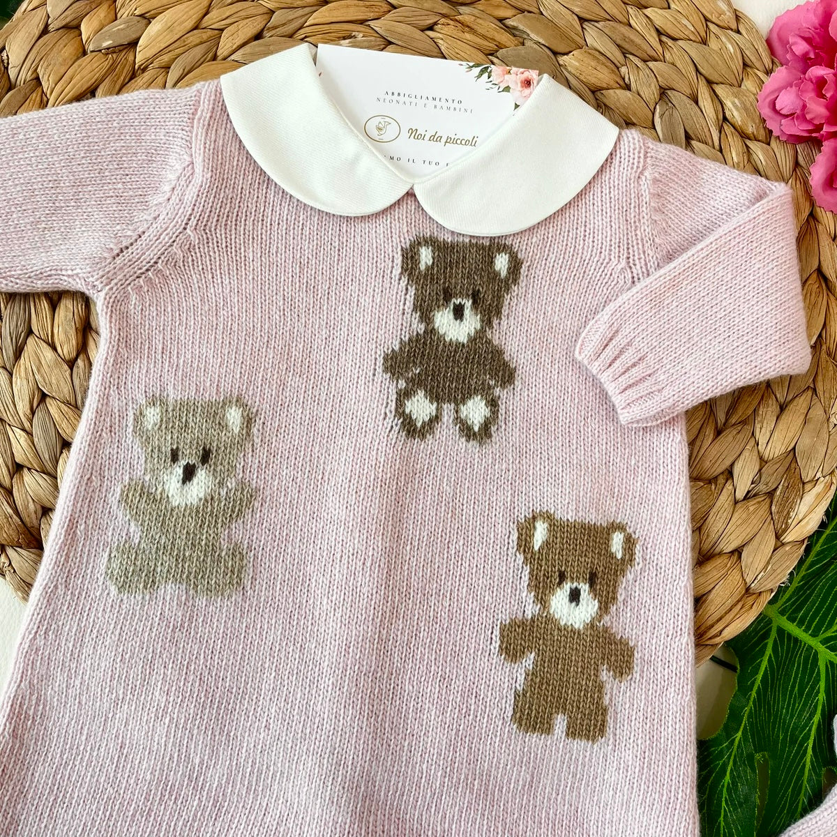 TUTINA CON PARURE LANA MERINO ROSA