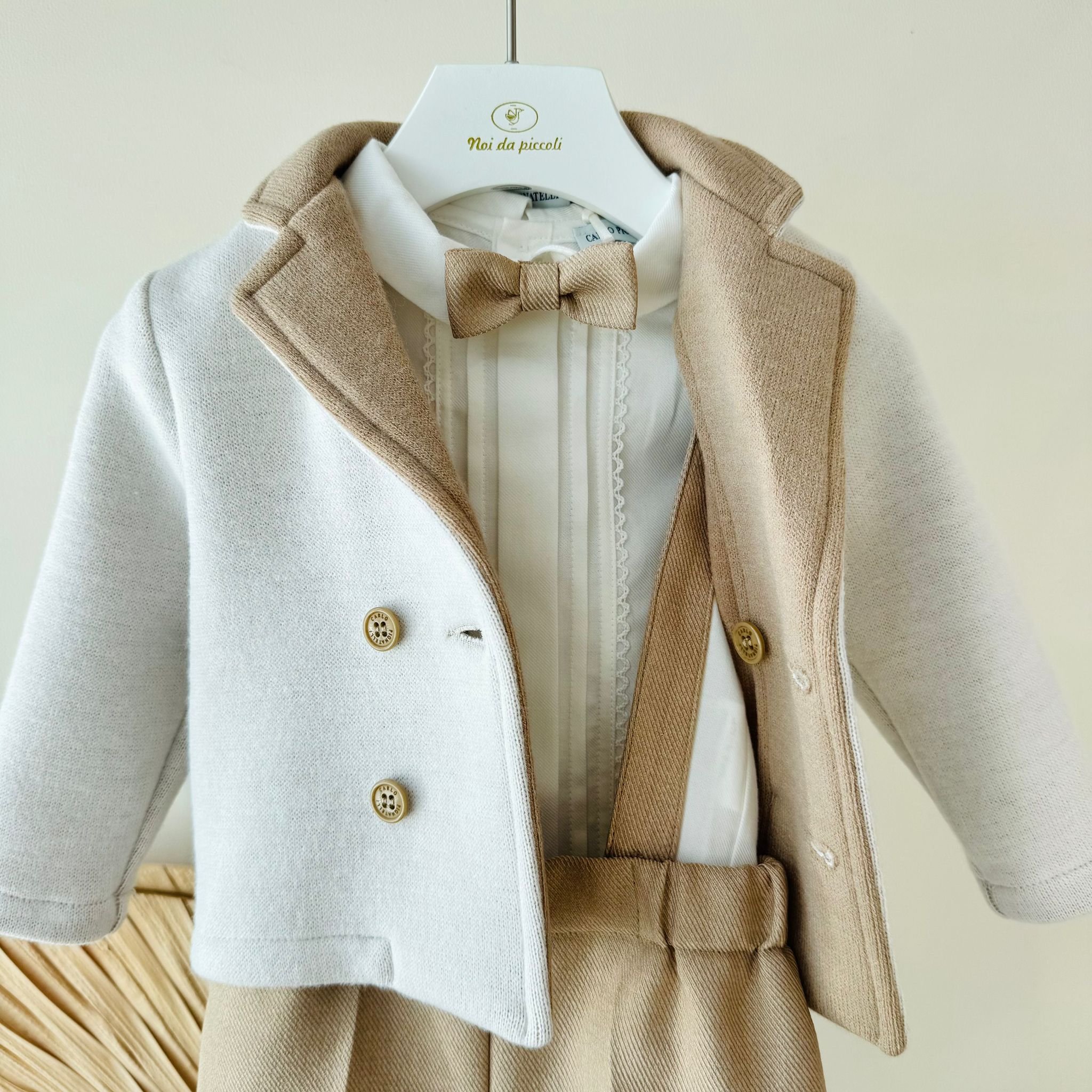 COMPLETO CERIMONIALE COTONE CALDO BEIGE