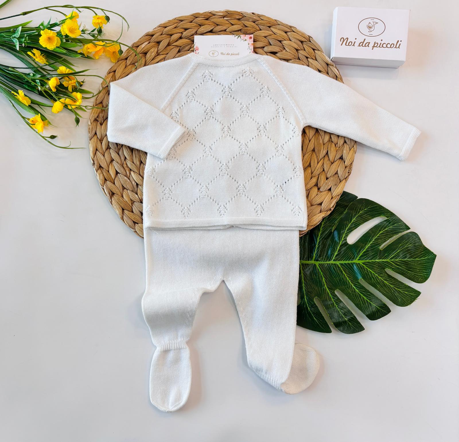 COMPLETO 100% FILO DI COTONE BIANCO