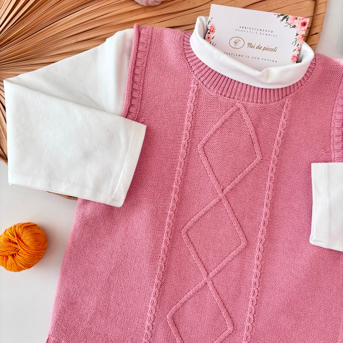 MAGLIONE IN FILATO CALDO ROSA