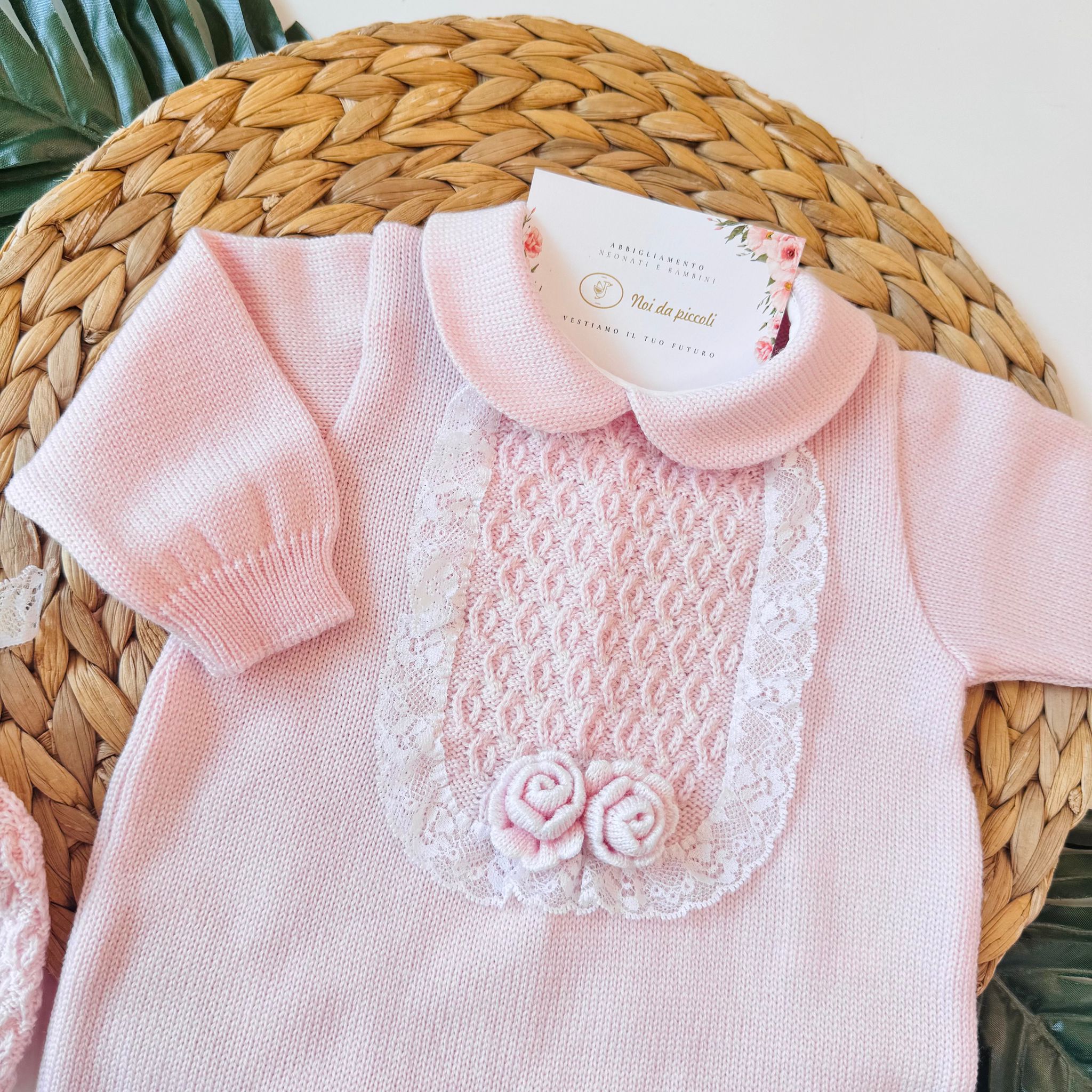 TUTINA CON PARURE 100% LANA ROSA