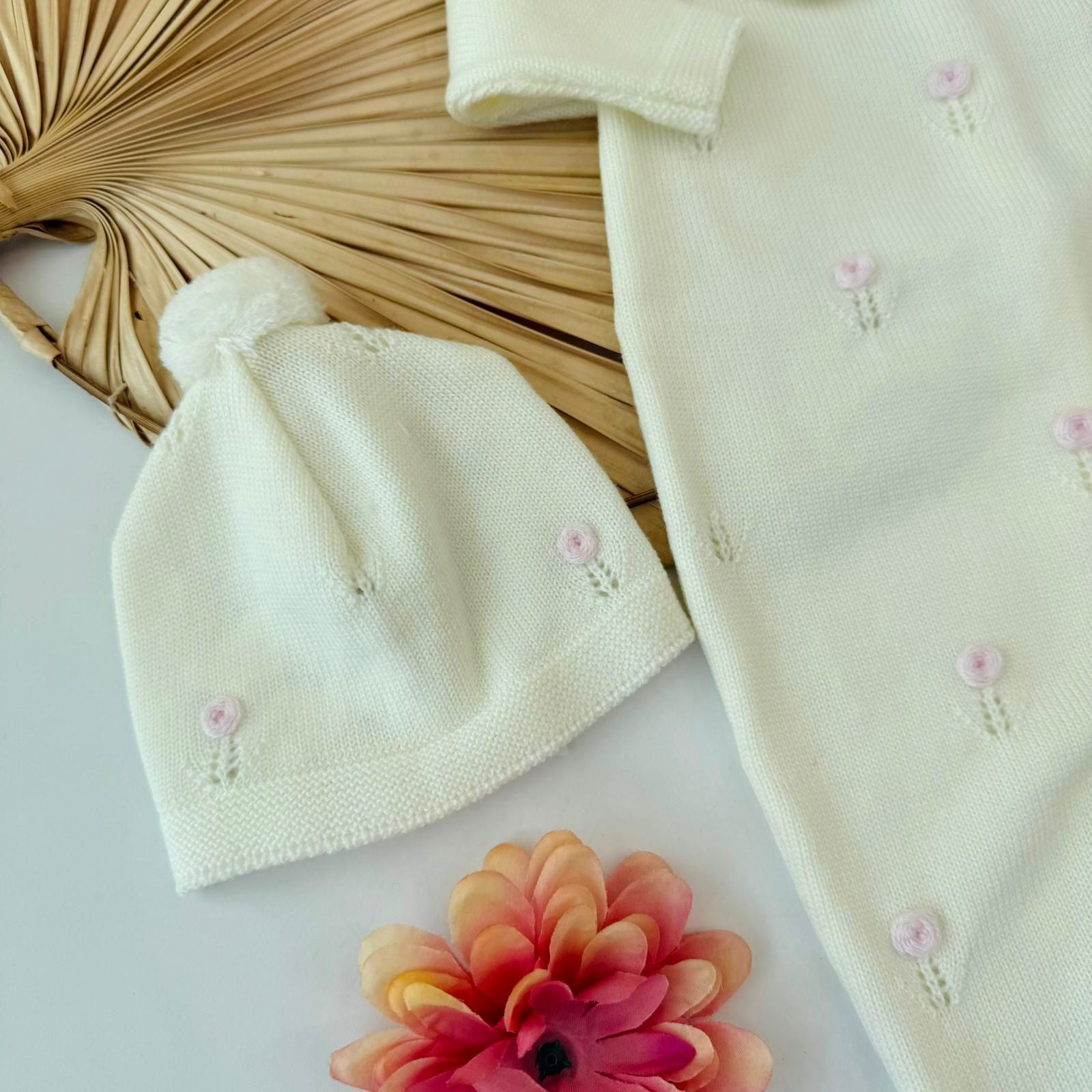 TUTINA CON PARURE 100% PURA LANA MERINO EXTRAFINE PANNA
