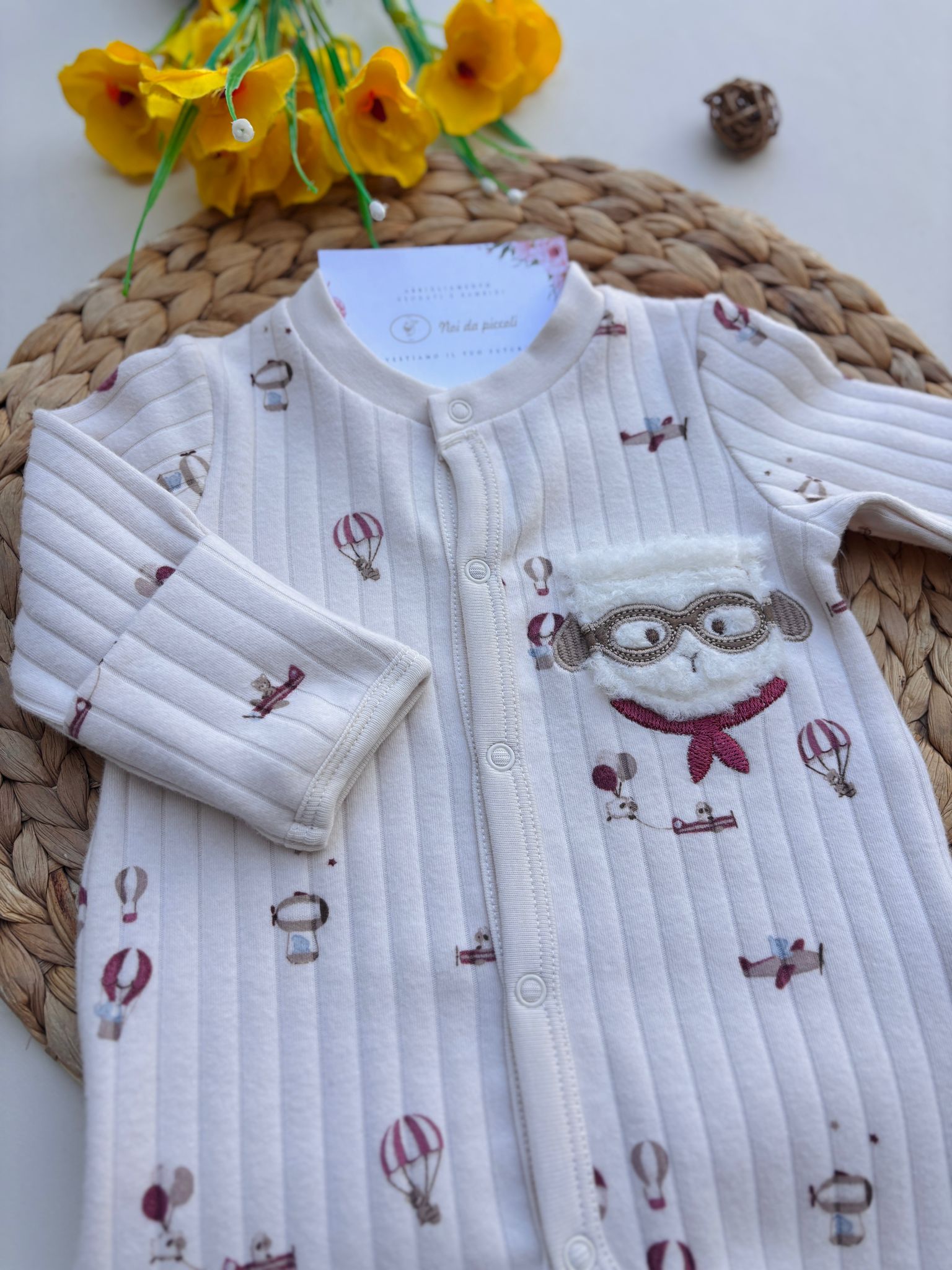 TUTINA IN CALDO COTONE ANTIPANICO MONGOLFIERE CREMA