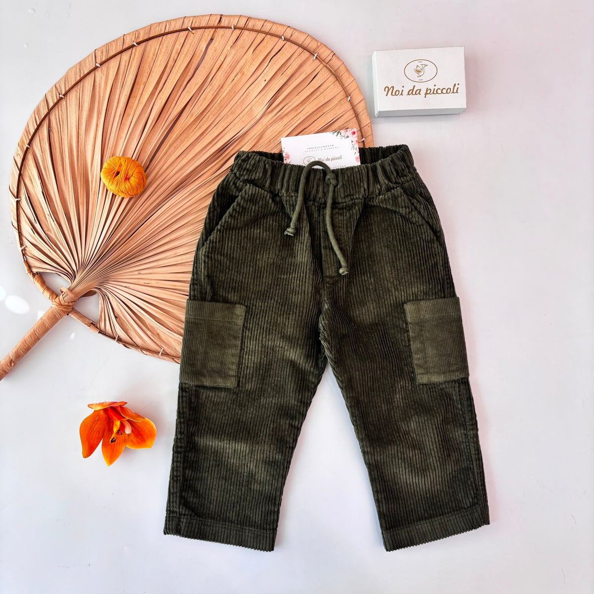 PANTALONE VELLUTO MILLERIGHE VERDE