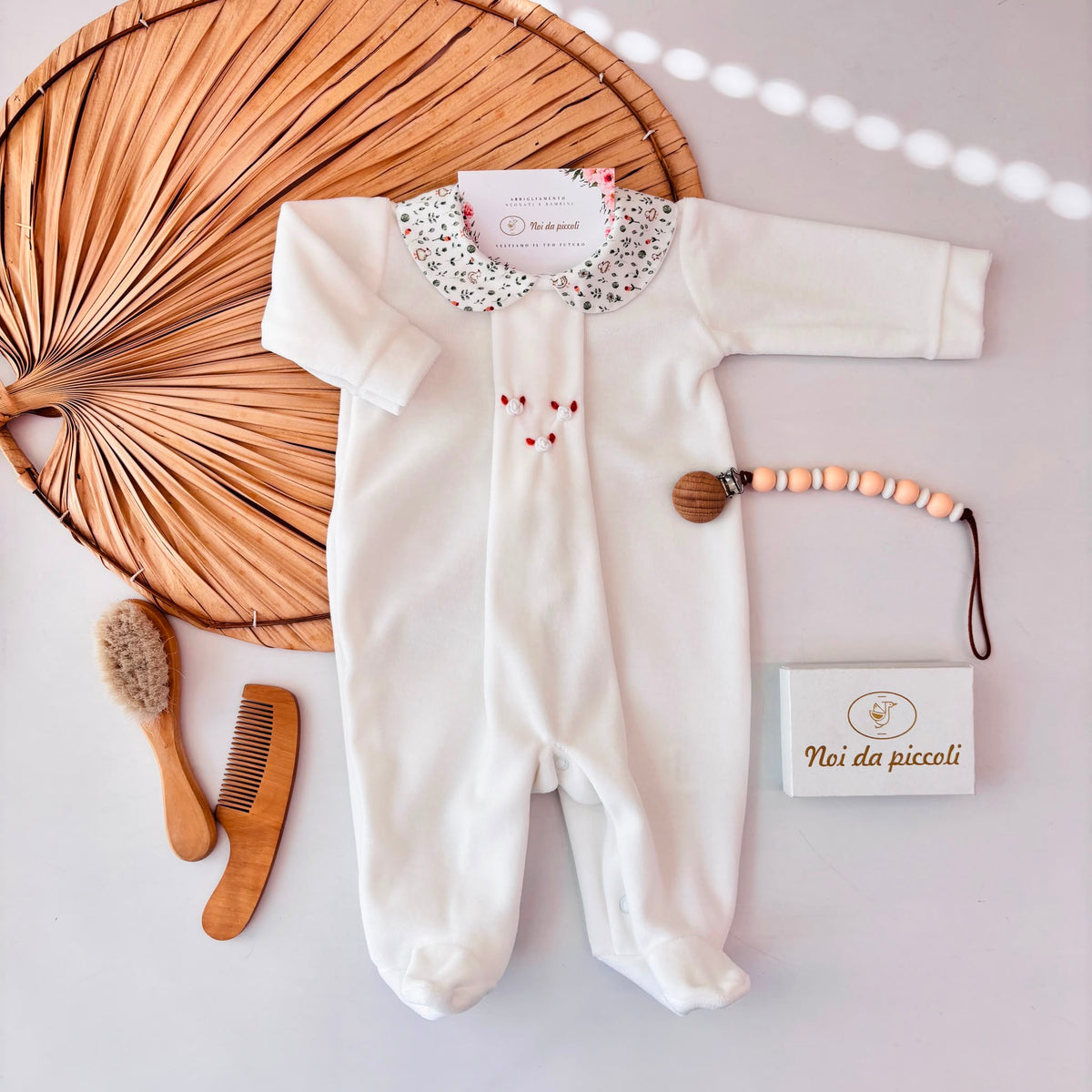 Tutina Tre Magheritine Ciniglia Panna Bebe' Margo'