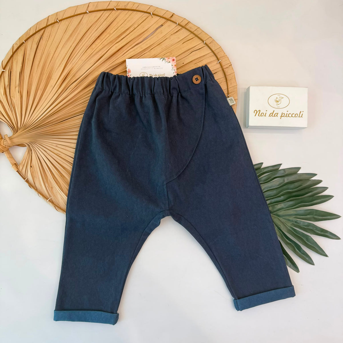 PANTALONE IN COTONE CALDO BLU