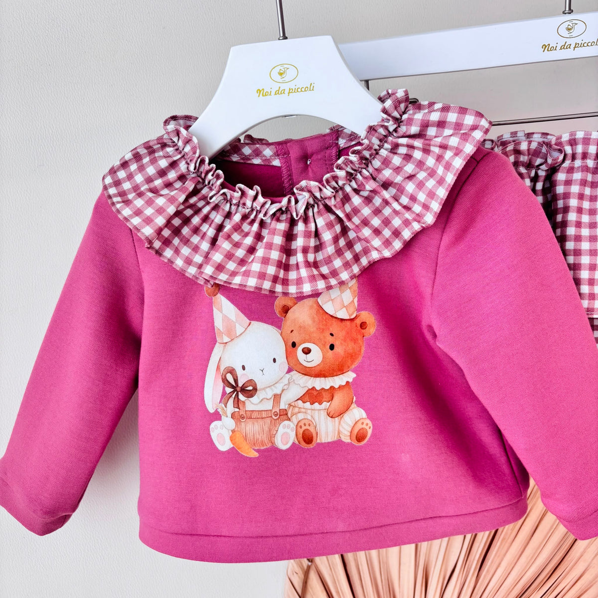 COMPLETO IN COTONE CALDO MALVA con fantasia vicky