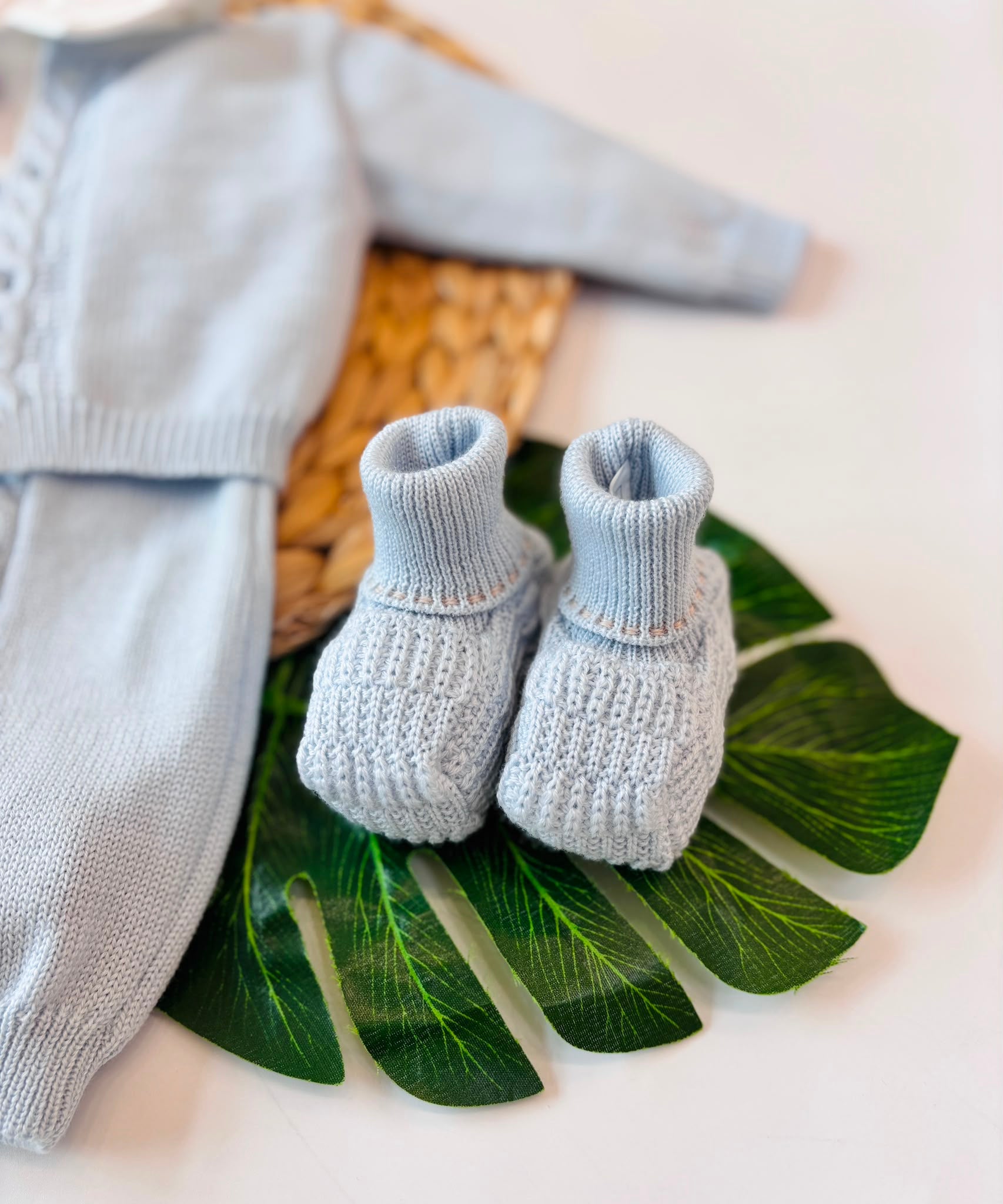 SALOPETTE CON BABBUCCE 100 % COTONE CIELO