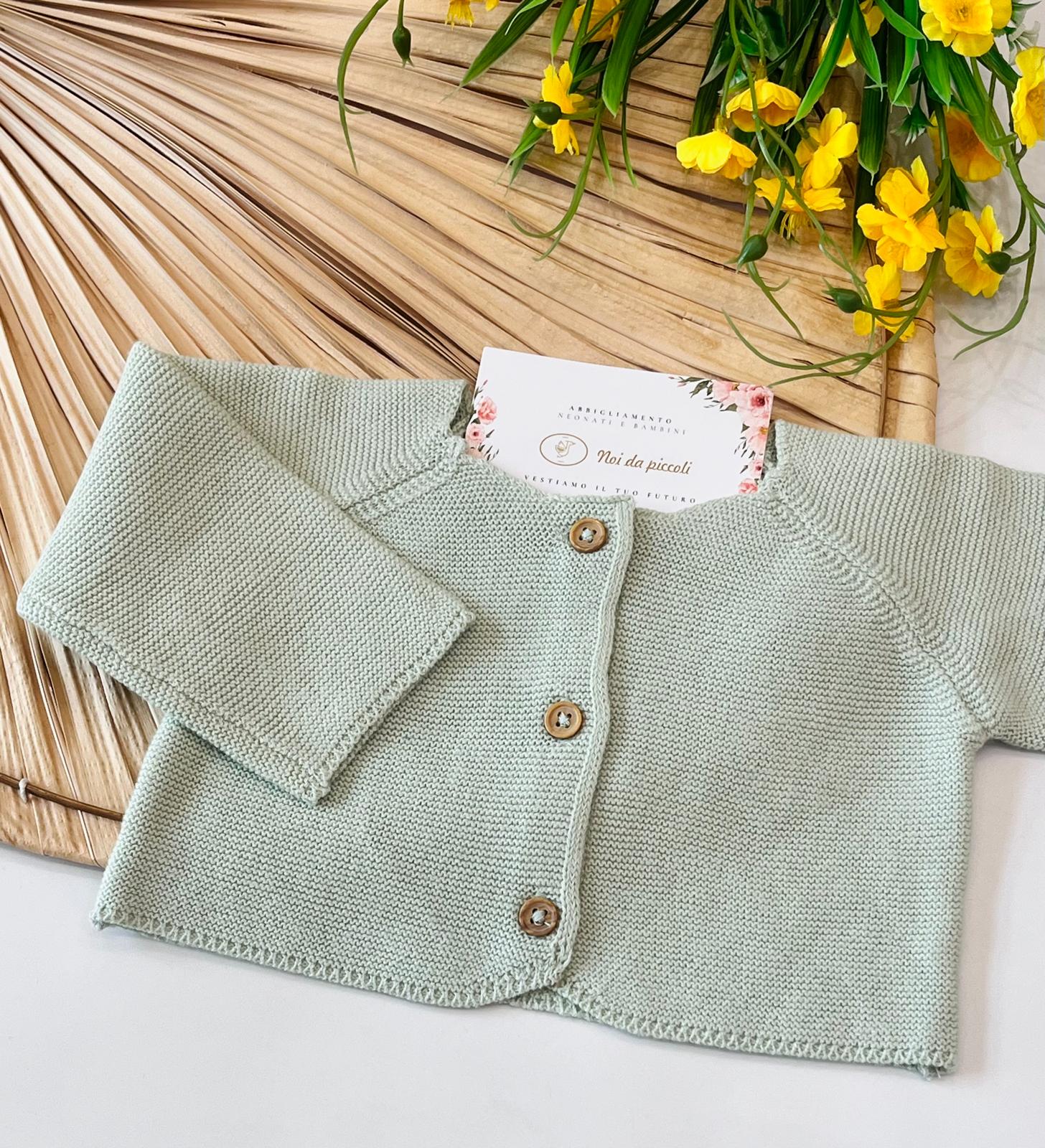 GOLFINO IN COTONE CALDO VERDE MENTA