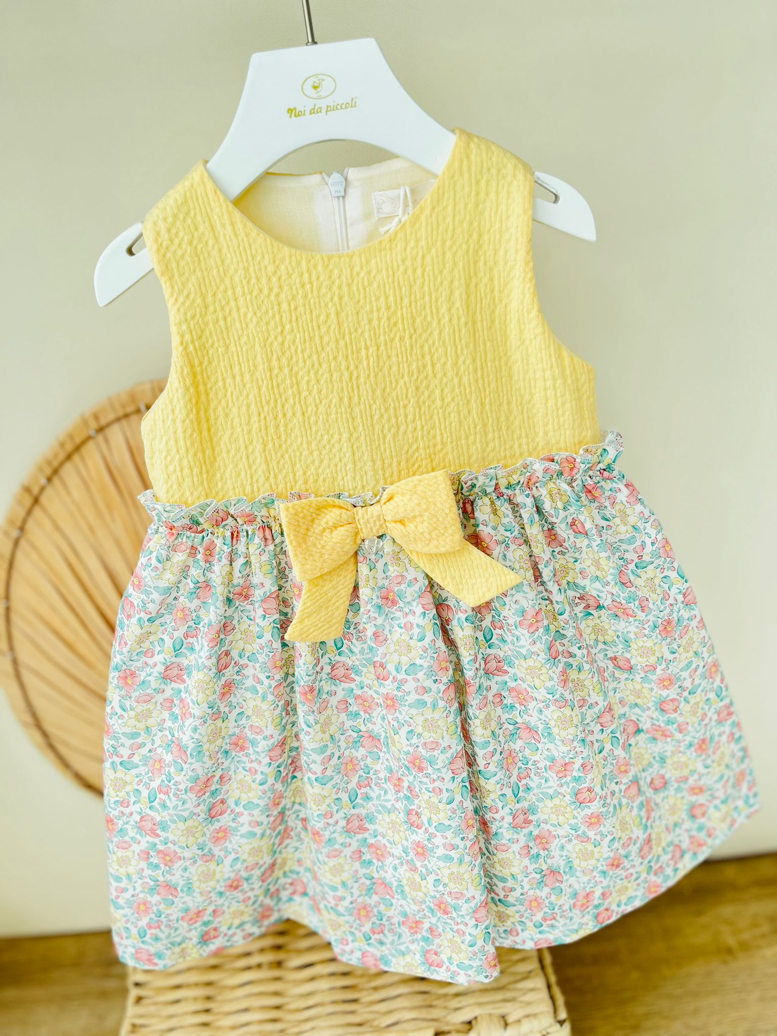 ABITINO 100 % COTONE GIALLO FIORI