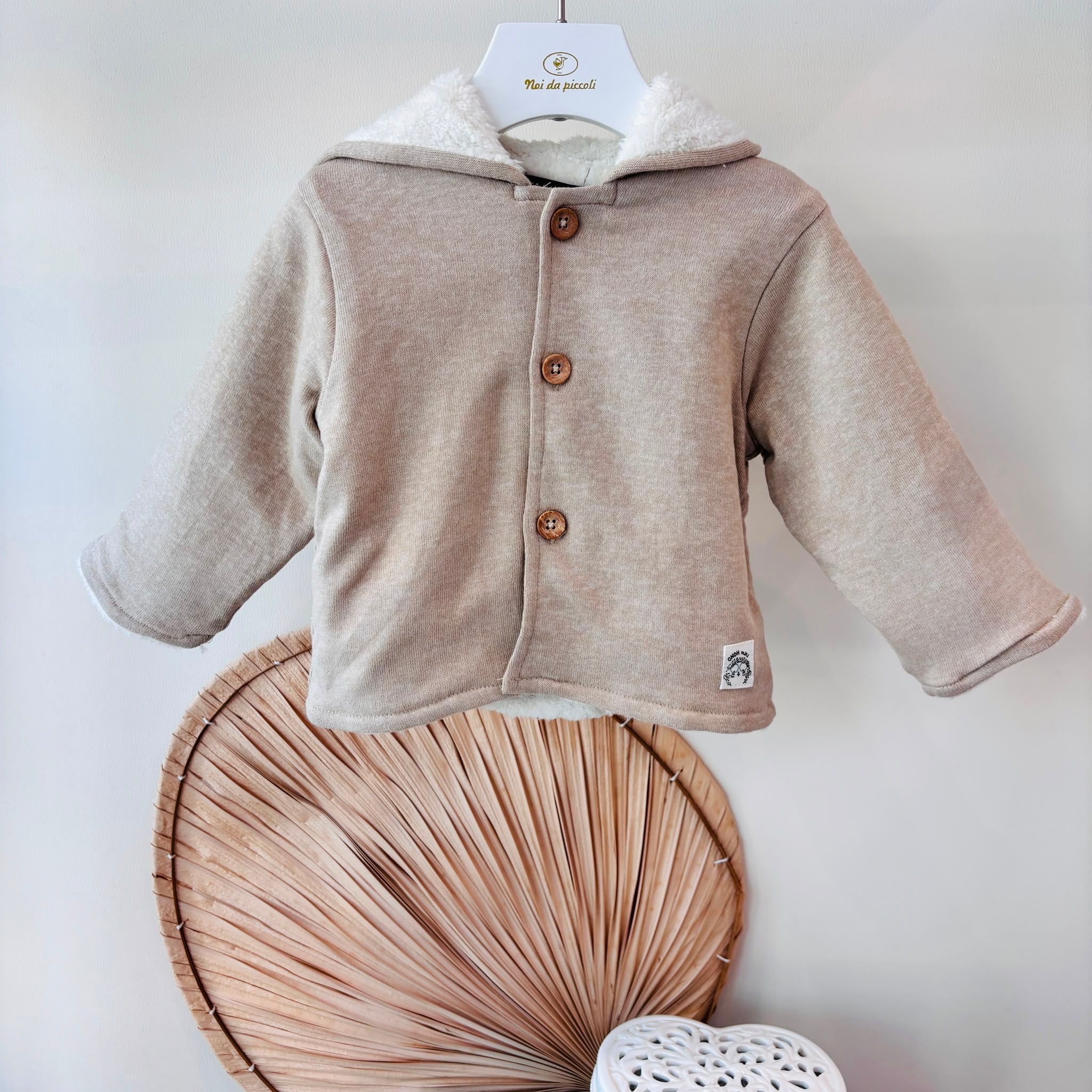 CARDIGAN EFFETTO PELUCHE BEIGE