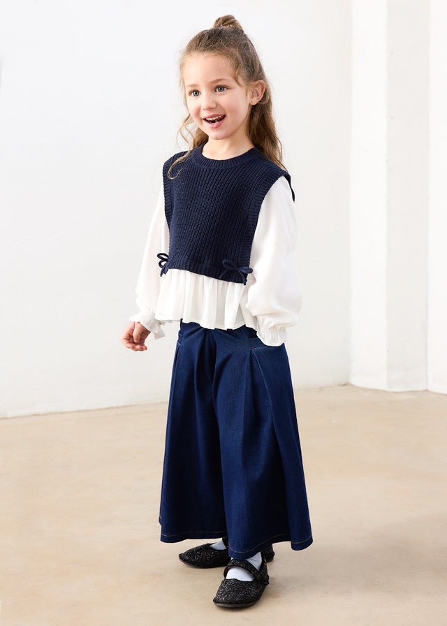 MAGLIA IN COTONE CALDO BLU