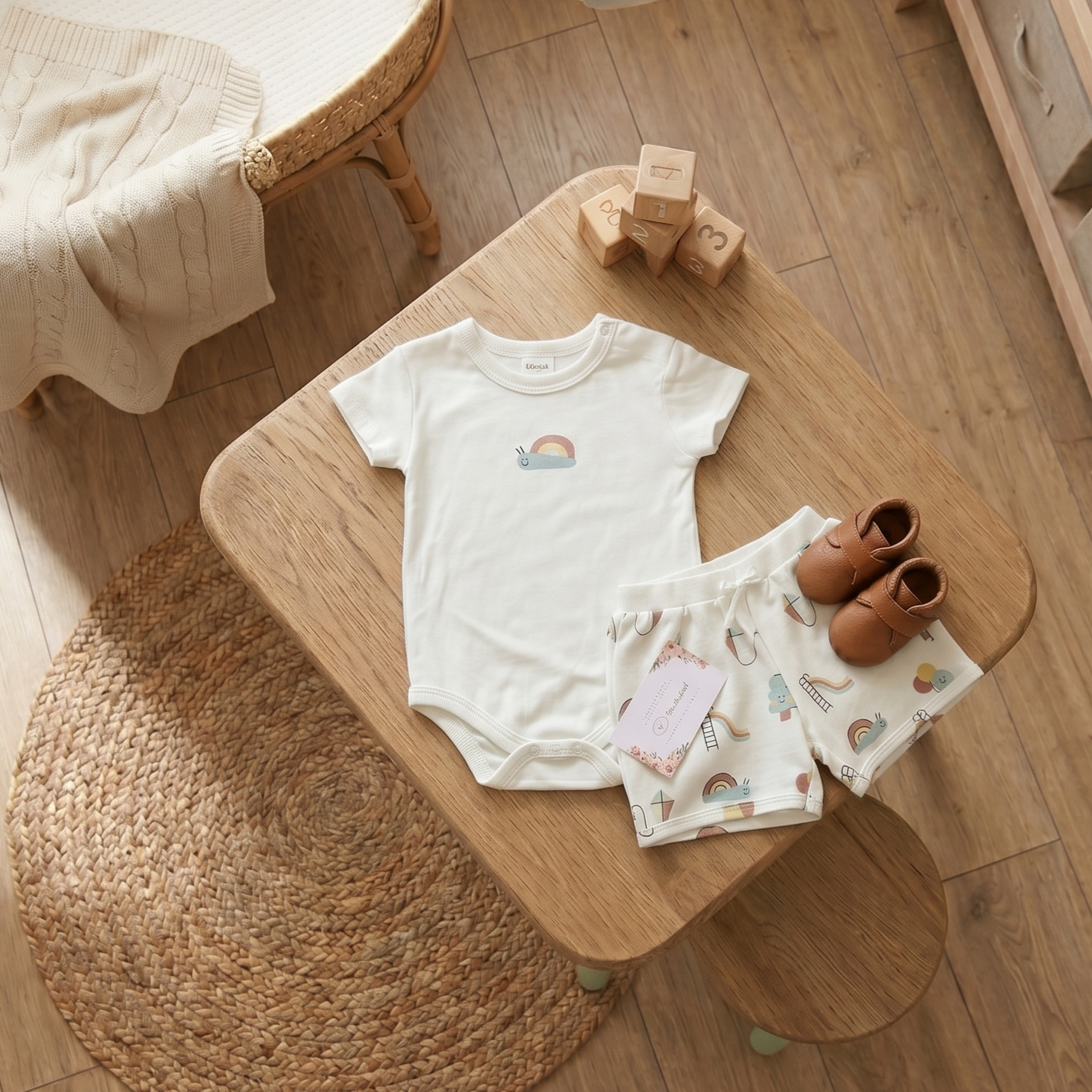 COMPLETO 2PZ IN COTONE BEIGE