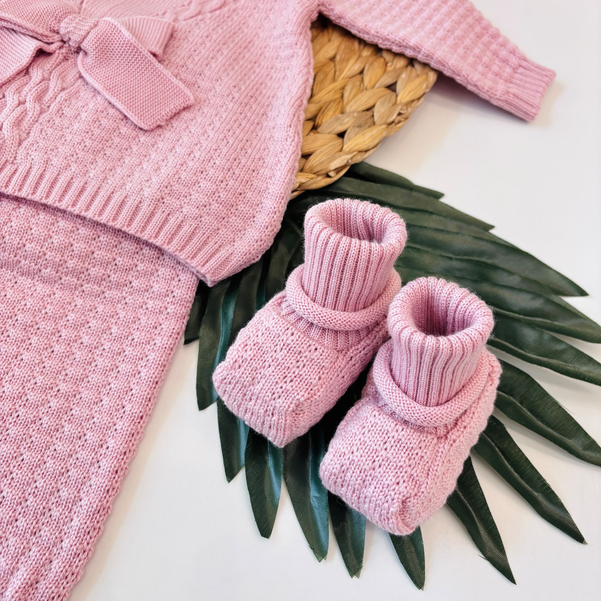 COMPLETO CON PARURE 100% LANA ROSA MARSALA